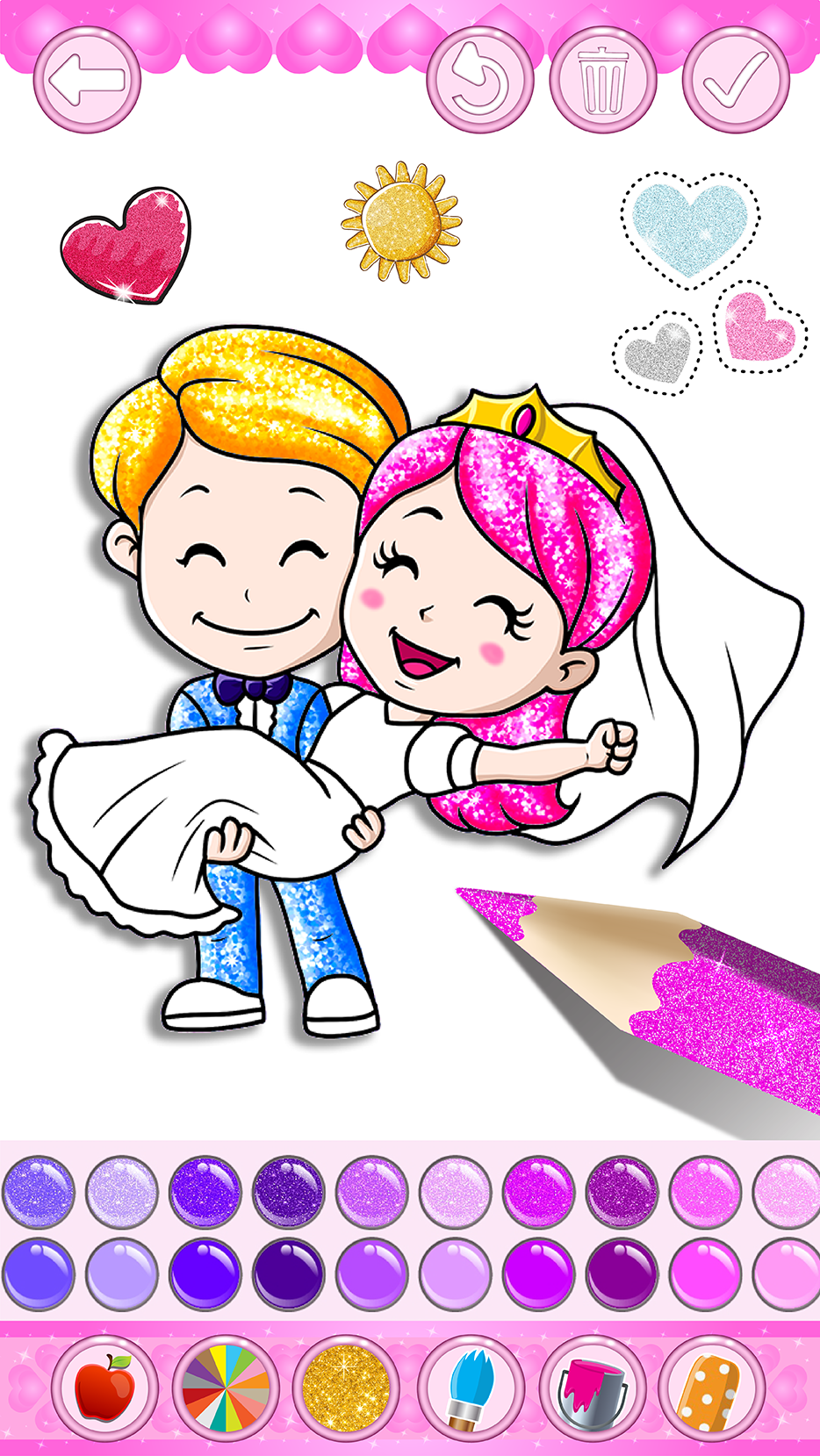 اسکرین شات 6 برنامه Bride and Groom Coloring book