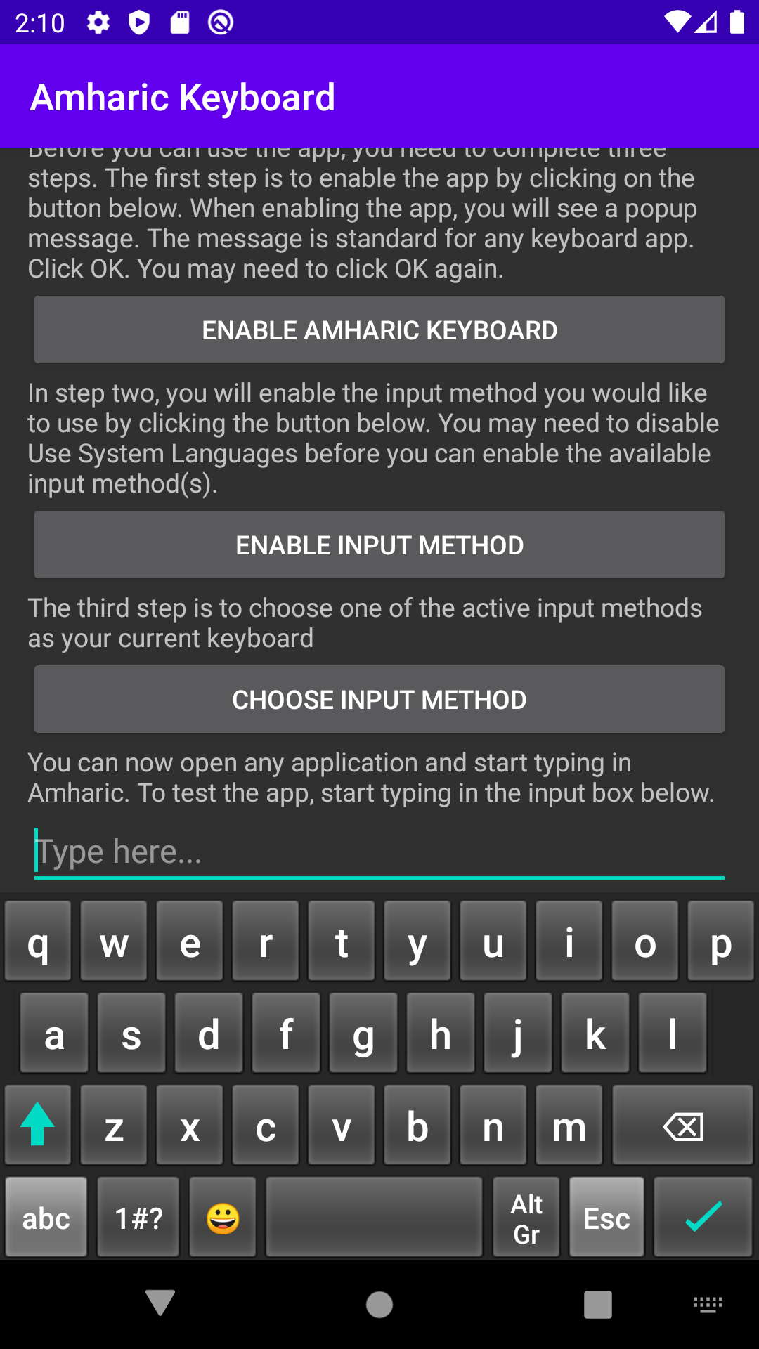 اسکرین شات 8 برنامه Amharic Keyboard