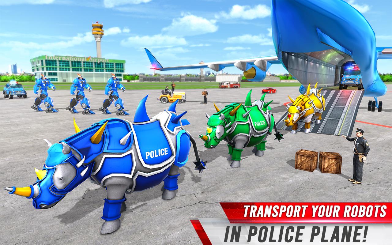 اسکرین شات 3 برنامه Rhino Robot: Mech Robot Game