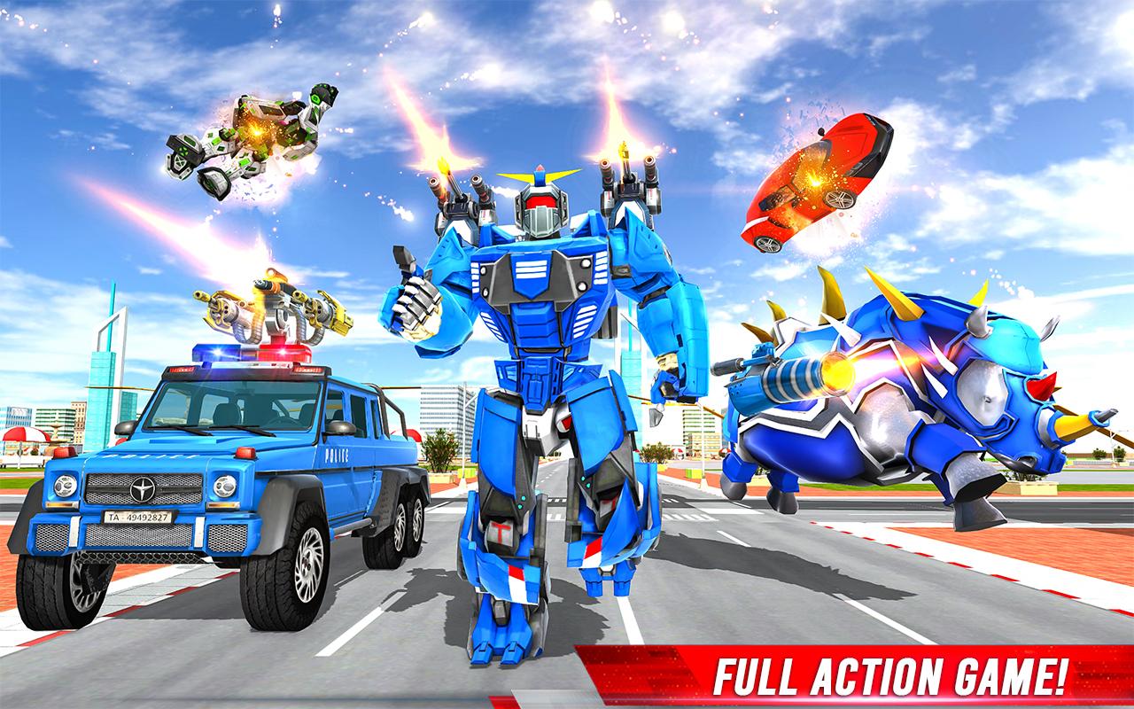 اسکرین شات 4 برنامه Rhino Robot: Mech Robot Game
