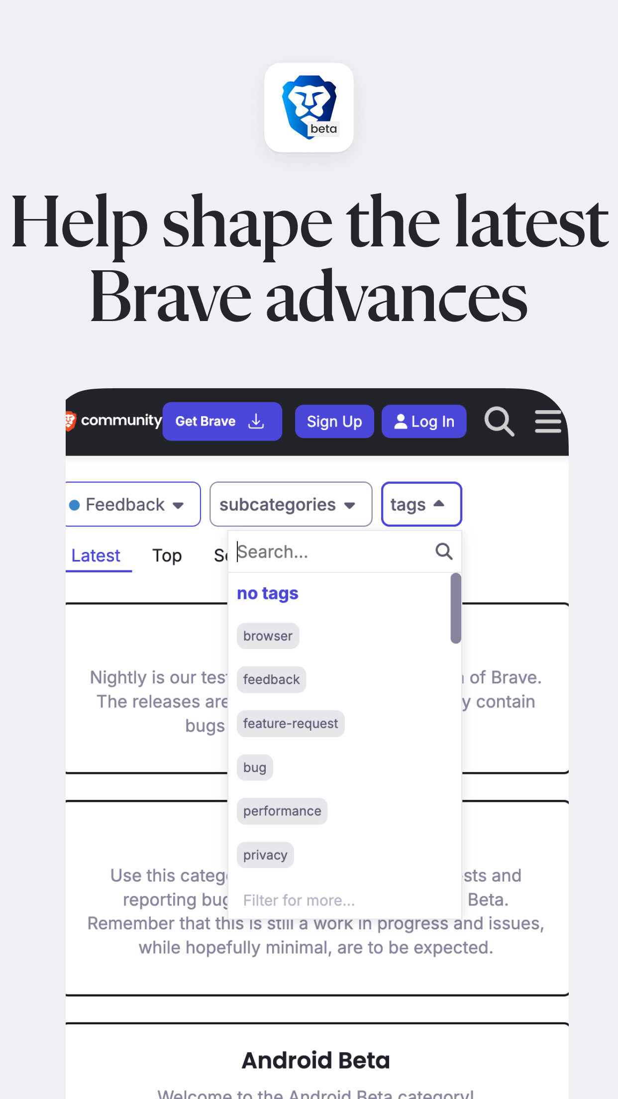 اسکرین شات 5 برنامه Brave Beta