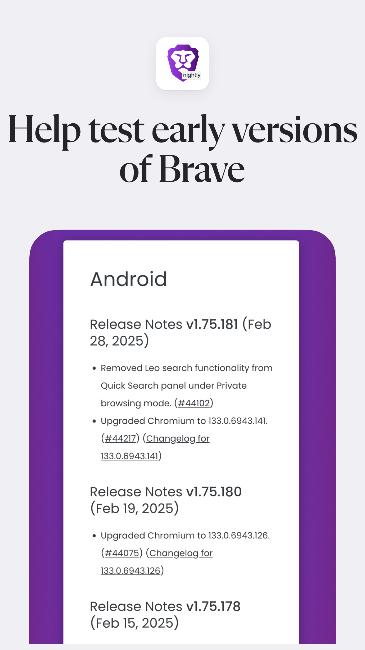 اسکرین شات 2 برنامه Brave Nightly