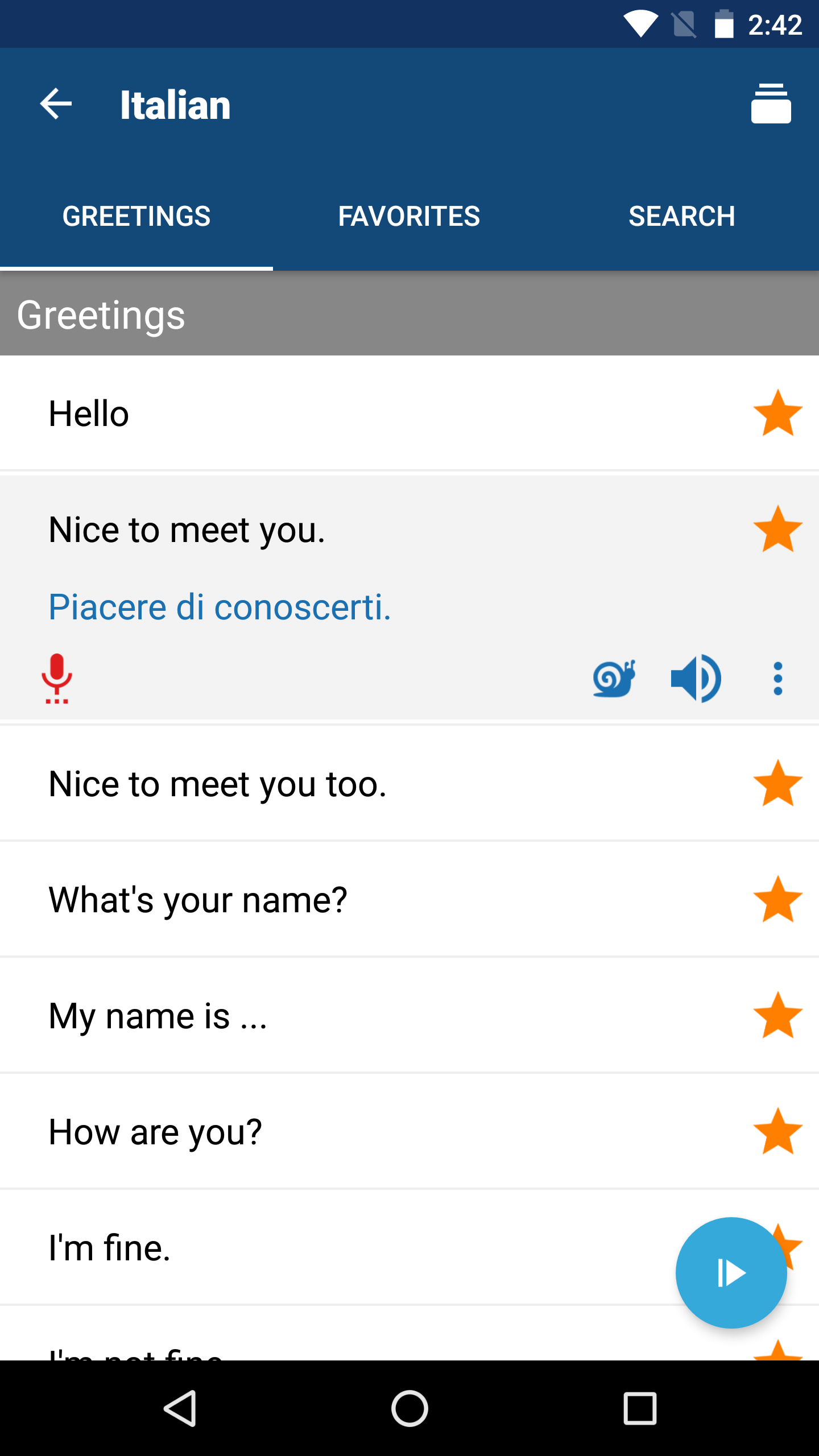 اسکرین شات 2 برنامه Learn Italian | Translator