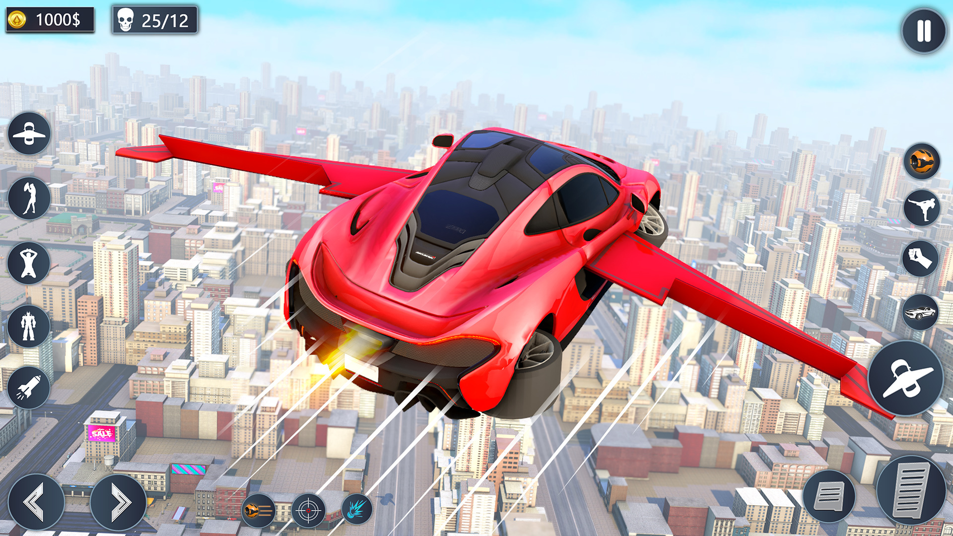 اسکرین شات 2 برنامه Flying Car Simulator Car Games