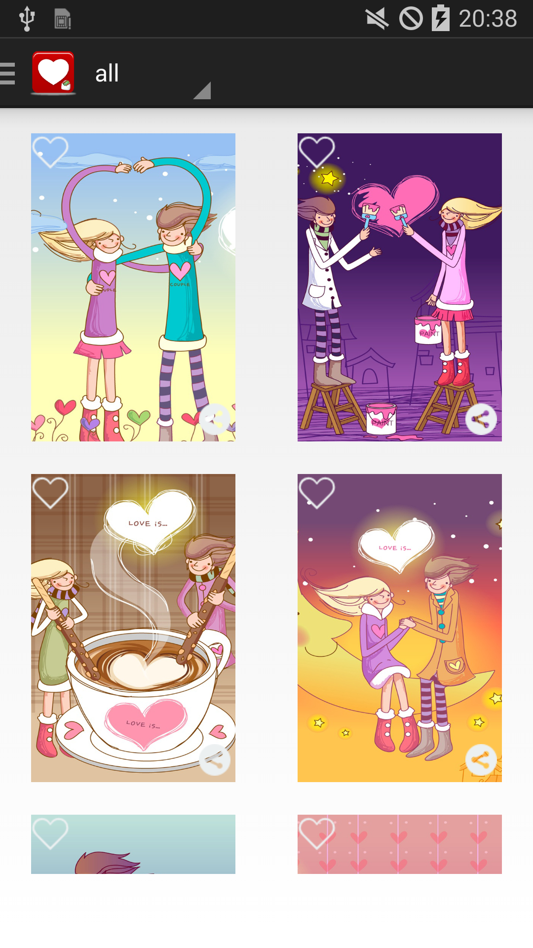 اسکرین شات 3 برنامه Love Sticker & Cute Cards