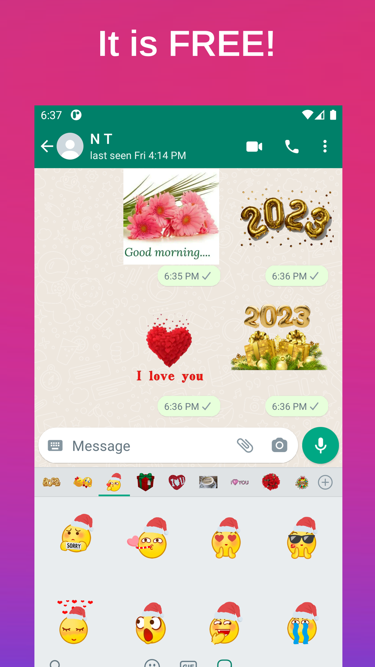 اسکرین شات 3 برنامه Gif Love Sticker WASticker