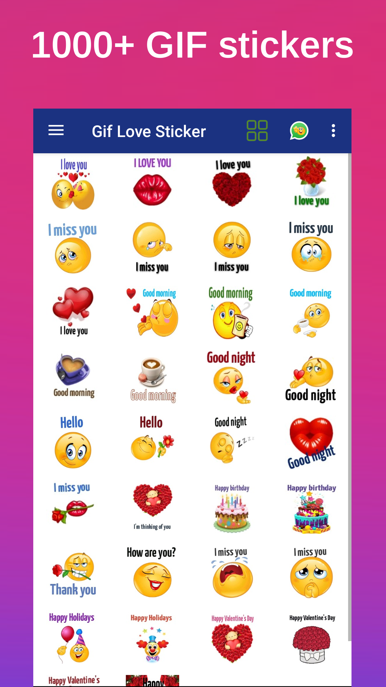اسکرین شات 2 برنامه Gif Love Sticker WASticker