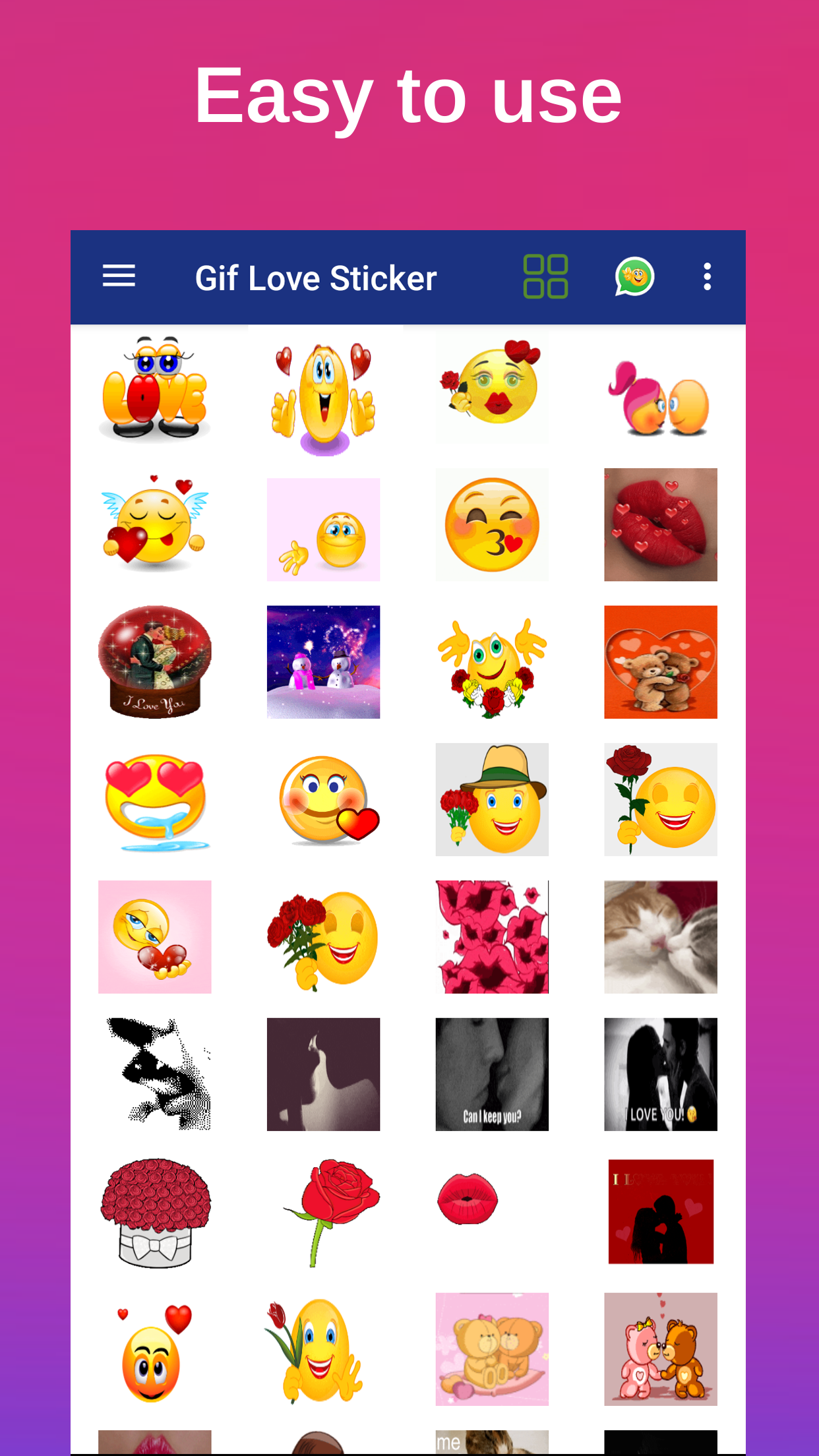 اسکرین شات 1 برنامه Gif Love Sticker WASticker