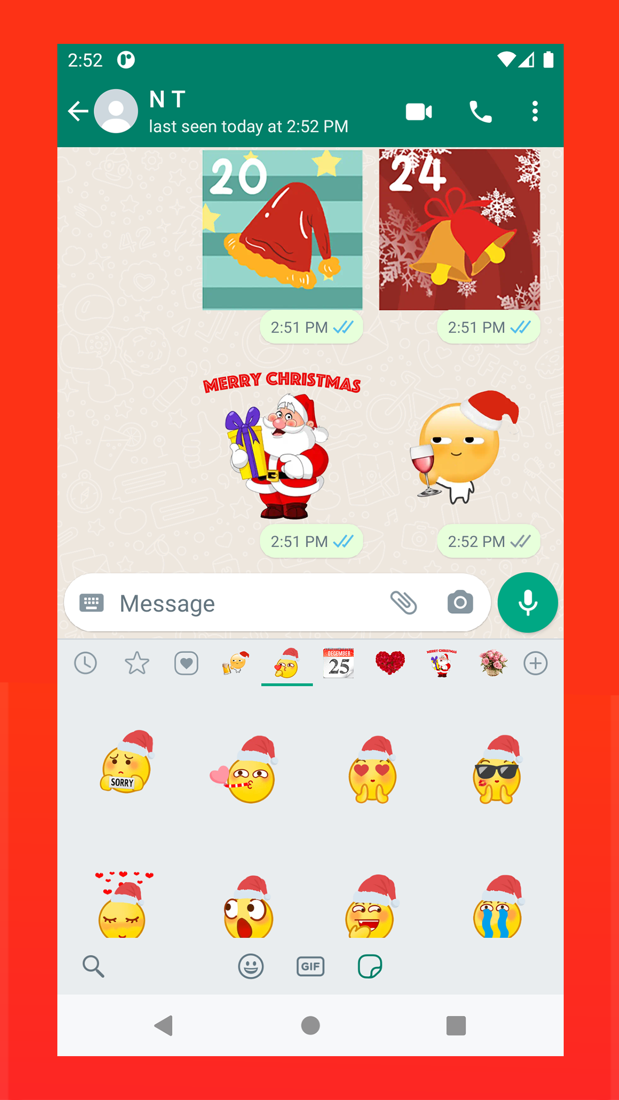 اسکرین شات 3 برنامه Christmas Sticker and GIF