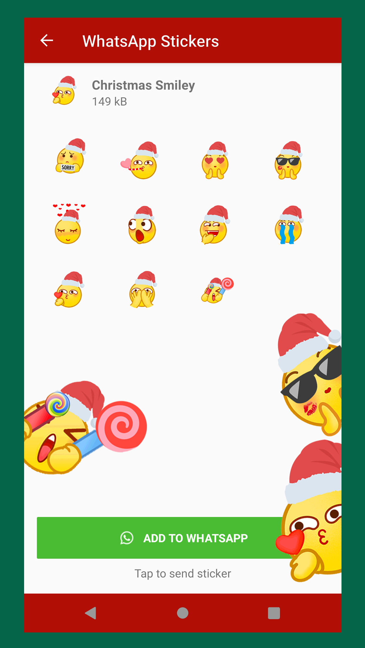 اسکرین شات 2 برنامه Christmas Sticker and GIF