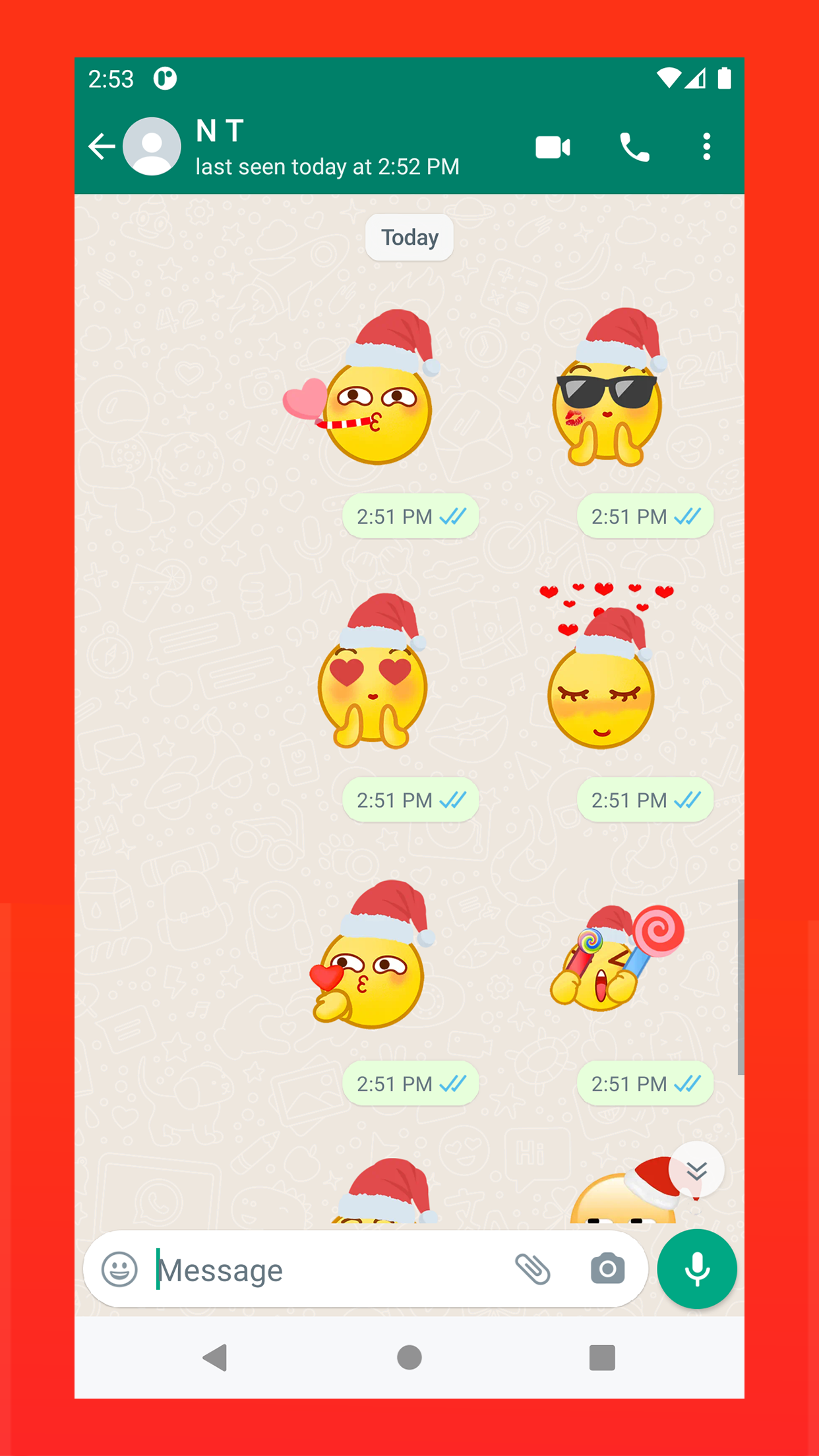 اسکرین شات 6 برنامه Christmas Sticker and GIF