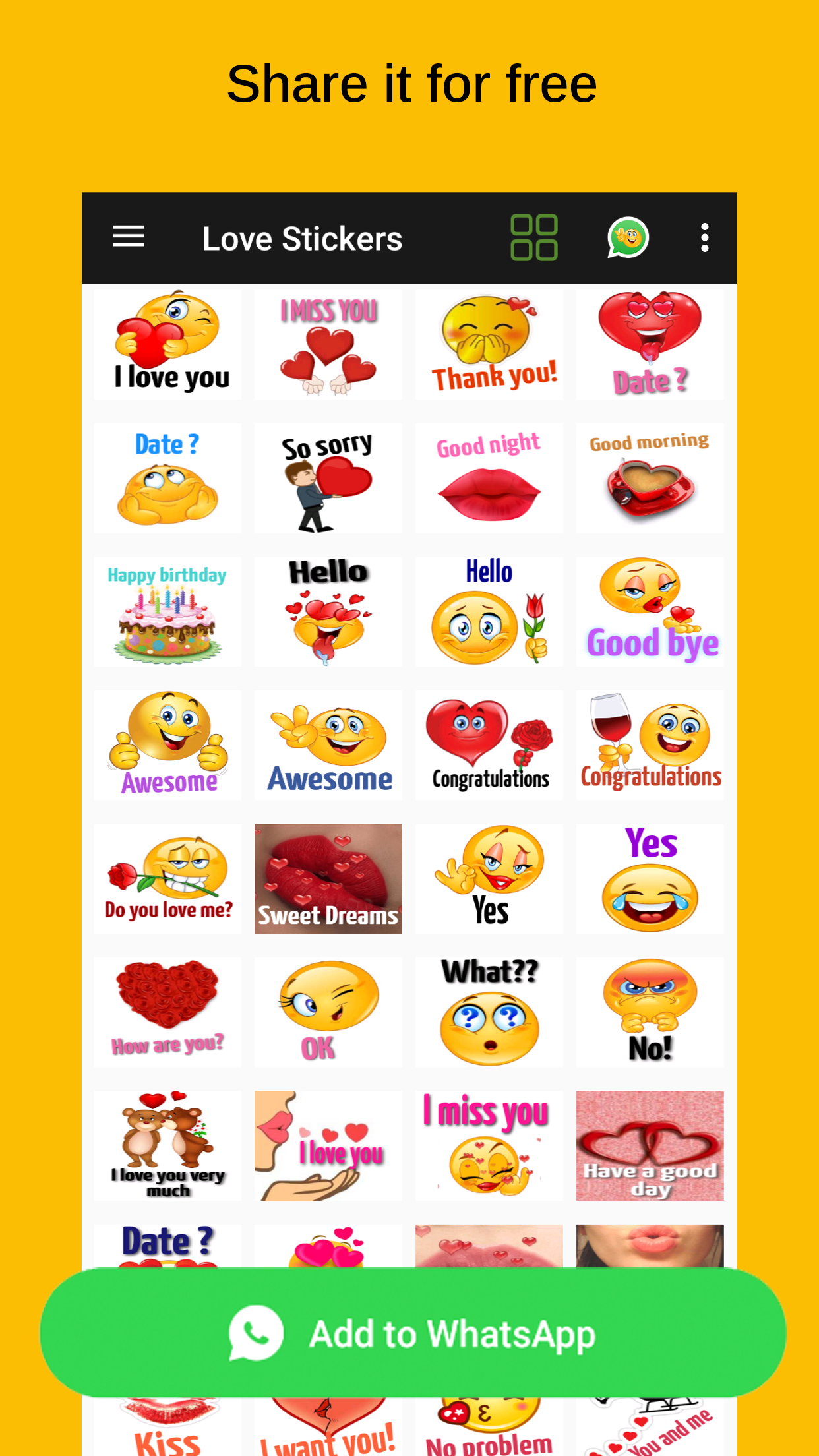 اسکرین شات 1 برنامه ILove Stickers - WASticker