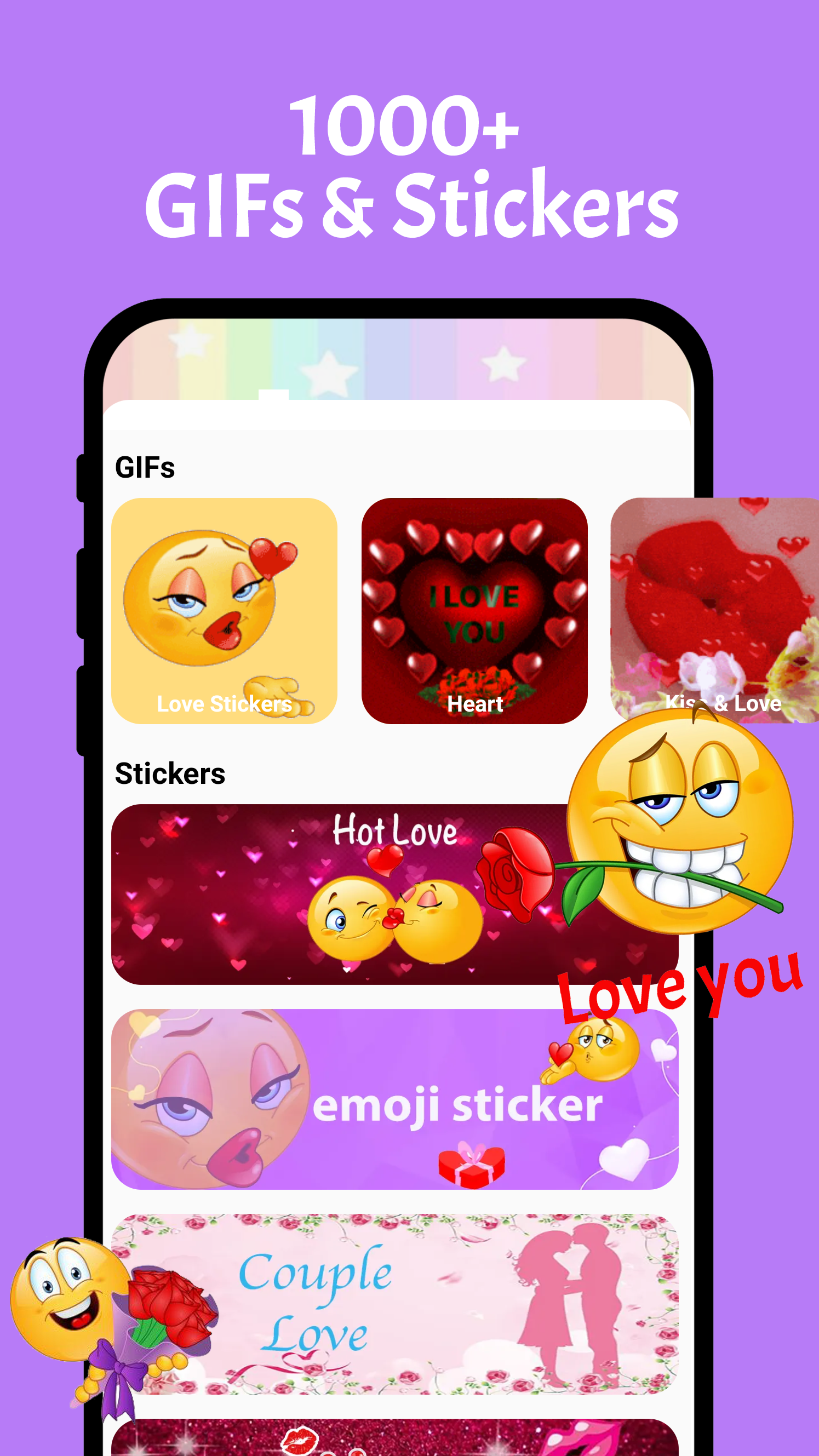 اسکرین شات 2 برنامه LoveYou Stickers WAStickerApps