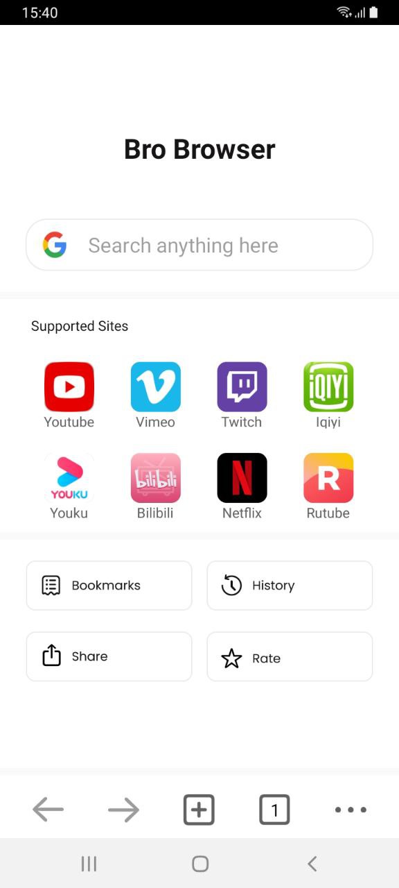 اسکرین شات 1 برنامه Bro Browser