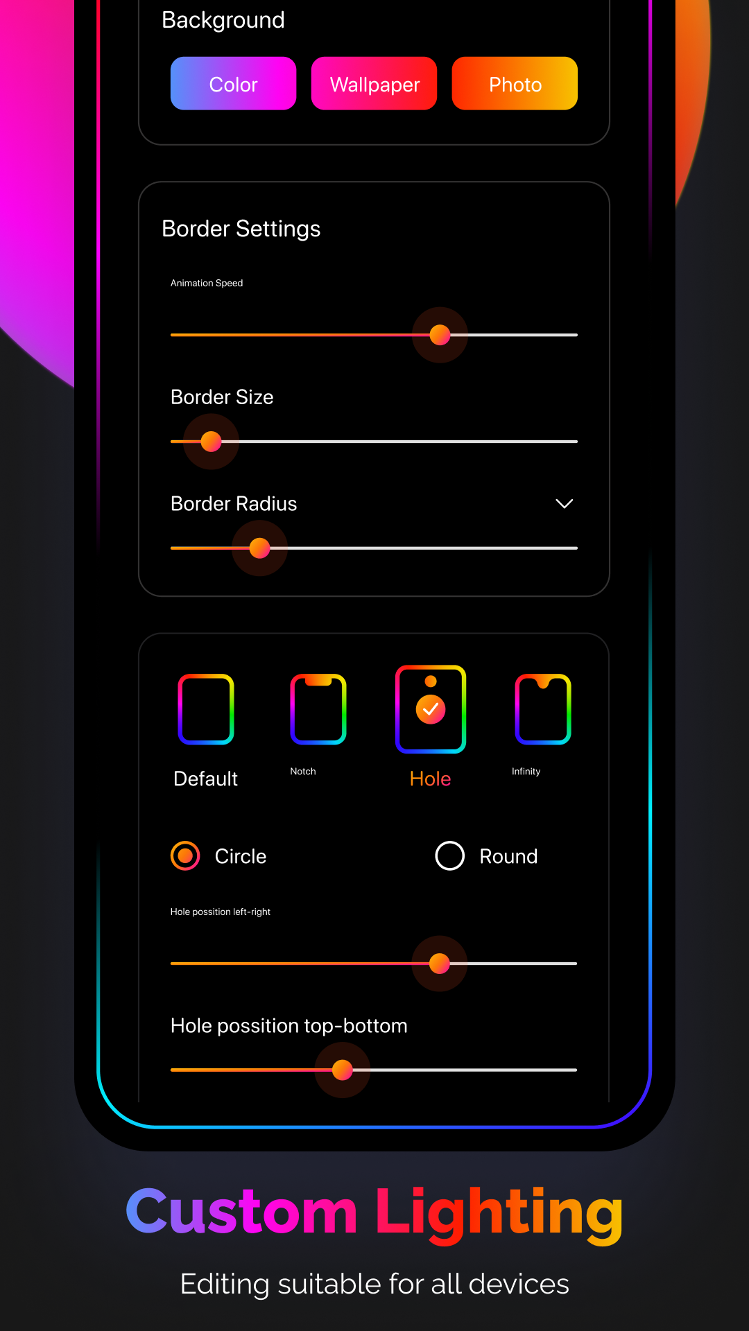 اسکرین شات 1 برنامه Edge Colors - Lighting Colors
