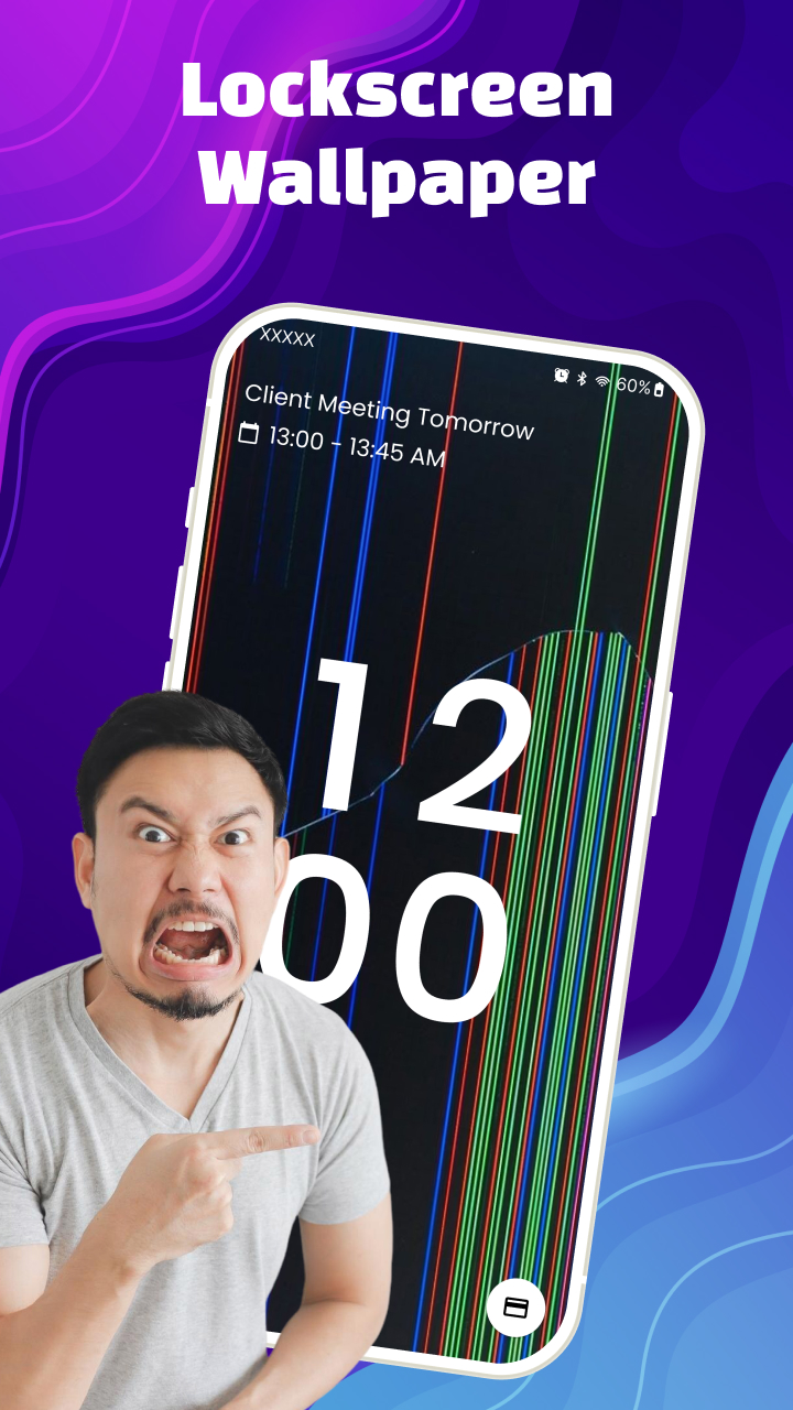 اسکرین شات 4 برنامه Broken Screen 4K Funny Pranks