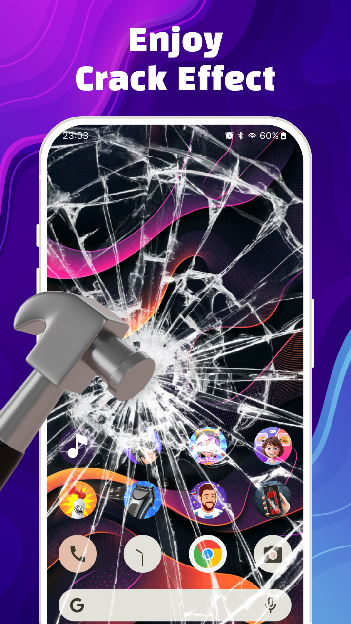 اسکرین شات 1 برنامه Broken Screen 4K Funny Pranks