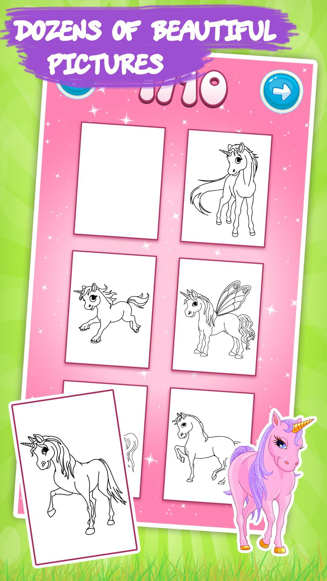 اسکرین شات 2 بازی Unicorn Kids Coloring Book