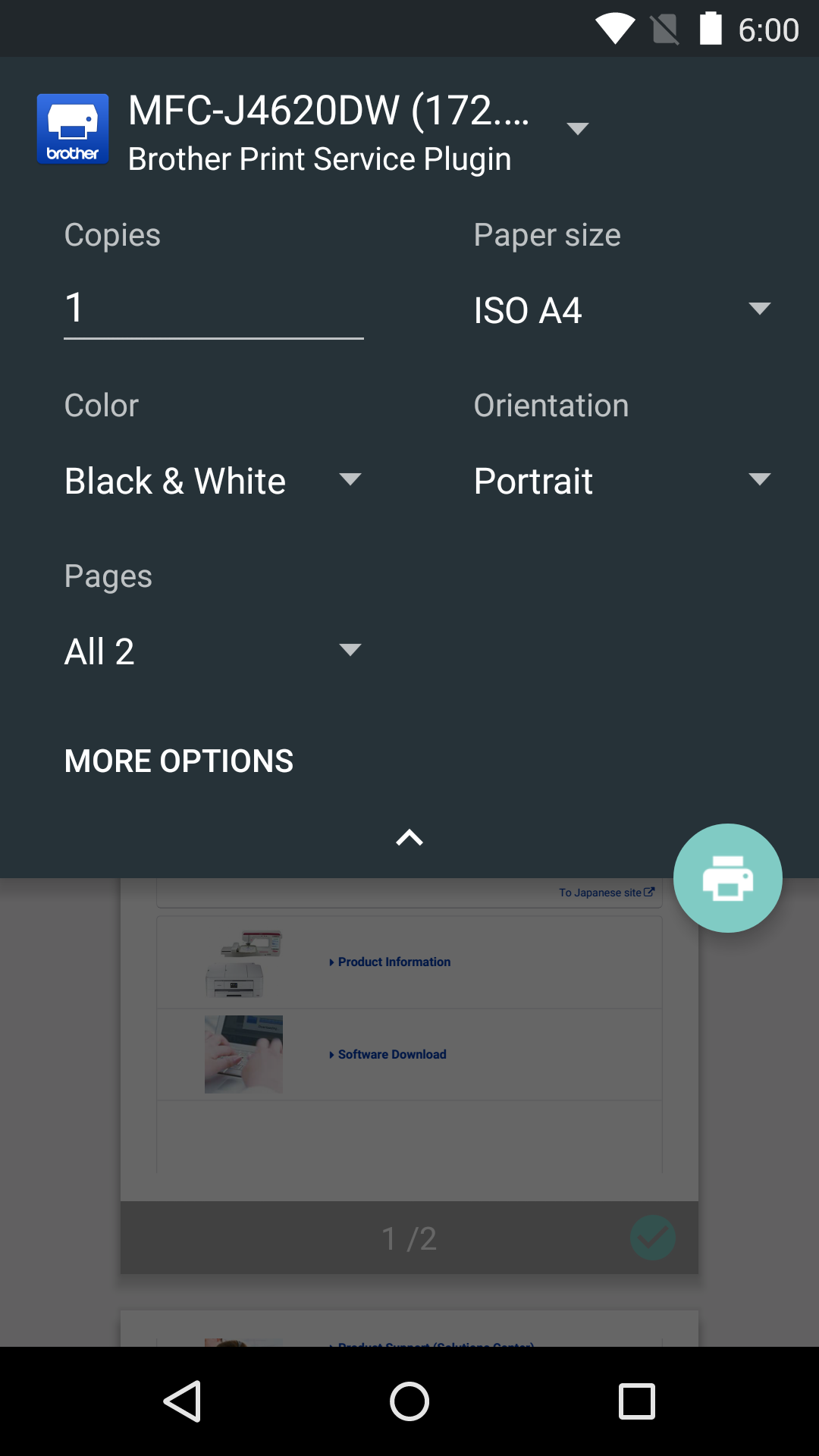 اسکرین شات 4 برنامه Brother Print Service Plugin