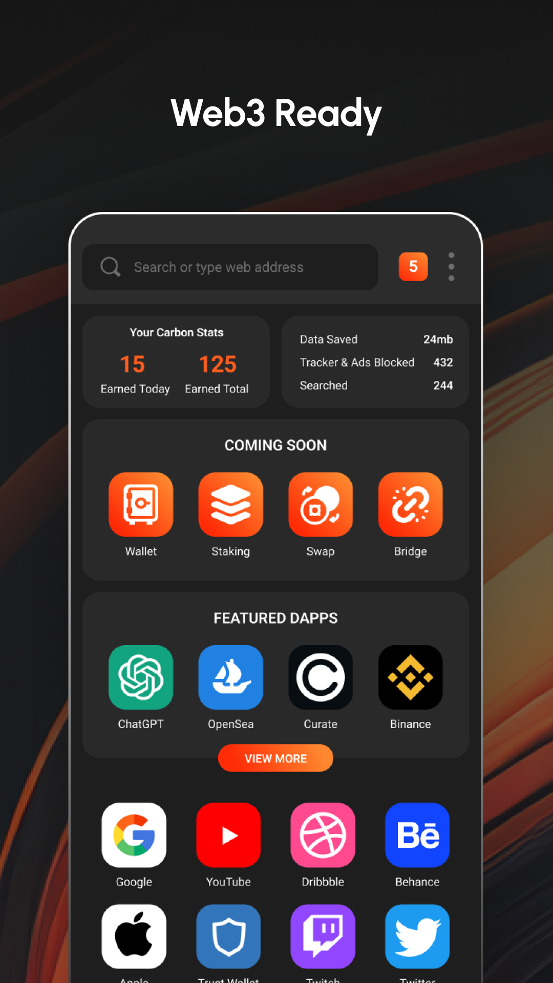 اسکرین شات 3 برنامه Carbon: Super Fast Browser