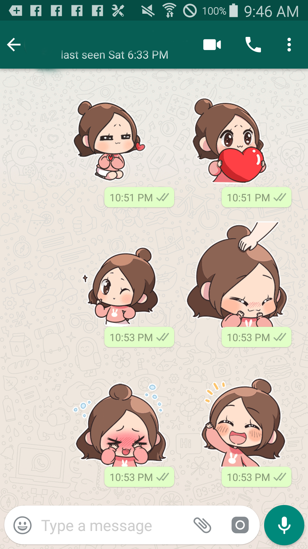 اسکرین شات 5 برنامه Love stickers pack WASticker