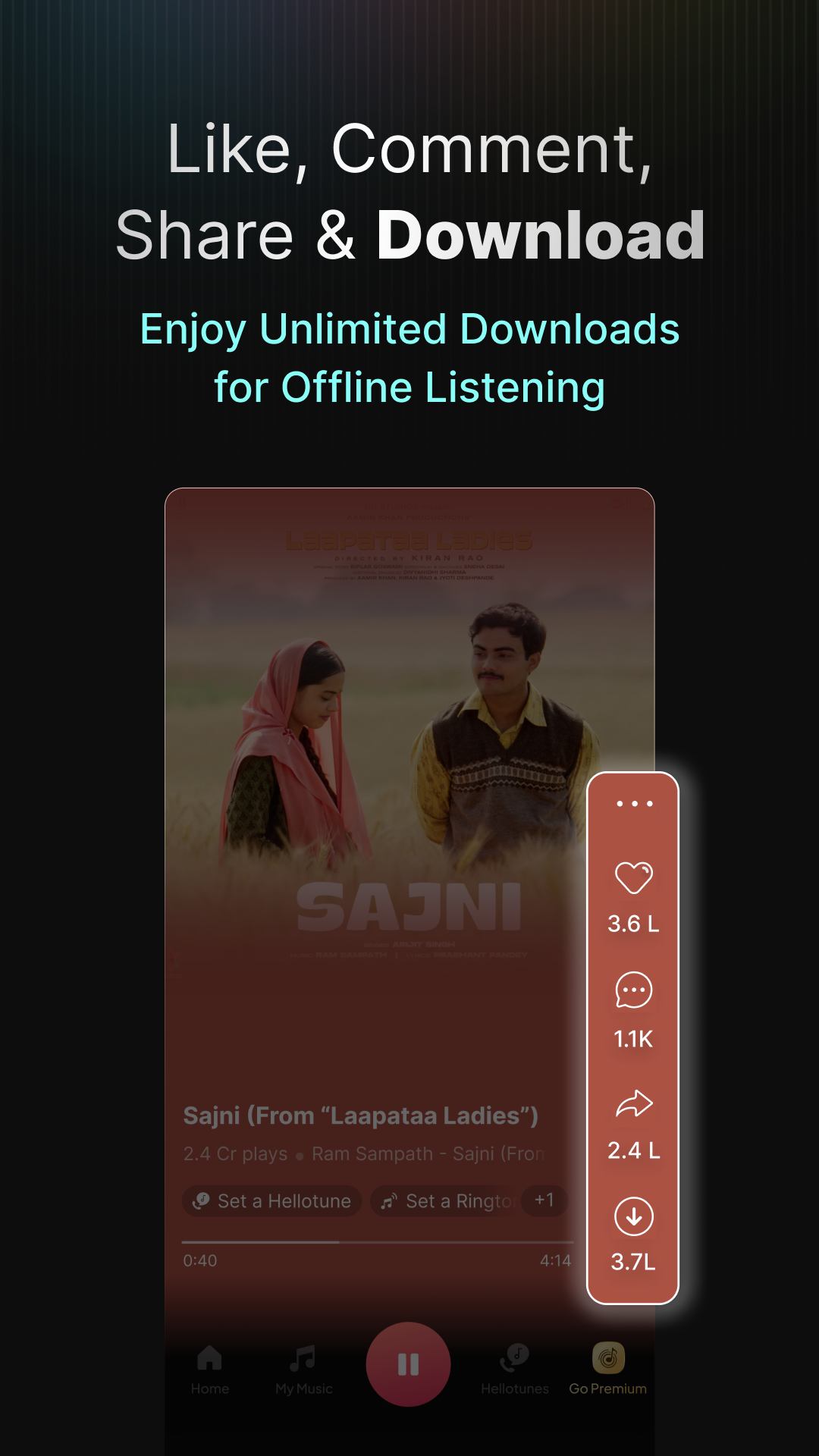 اسکرین شات 3 برنامه Wynk Music: MP3, Song, Podcast