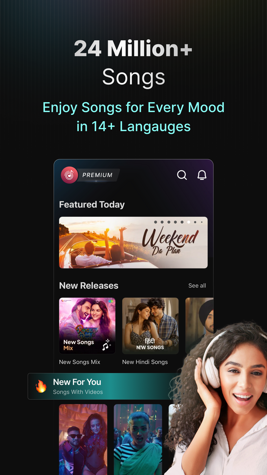 اسکرین شات 1 برنامه Wynk Music: MP3, Song, Podcast