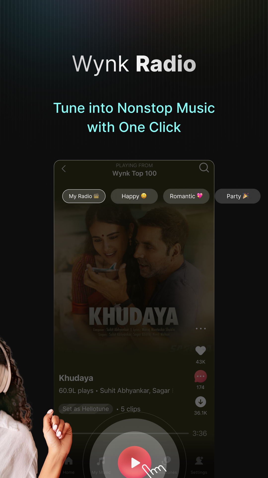 اسکرین شات 2 برنامه Wynk Music: MP3, Song, Podcast