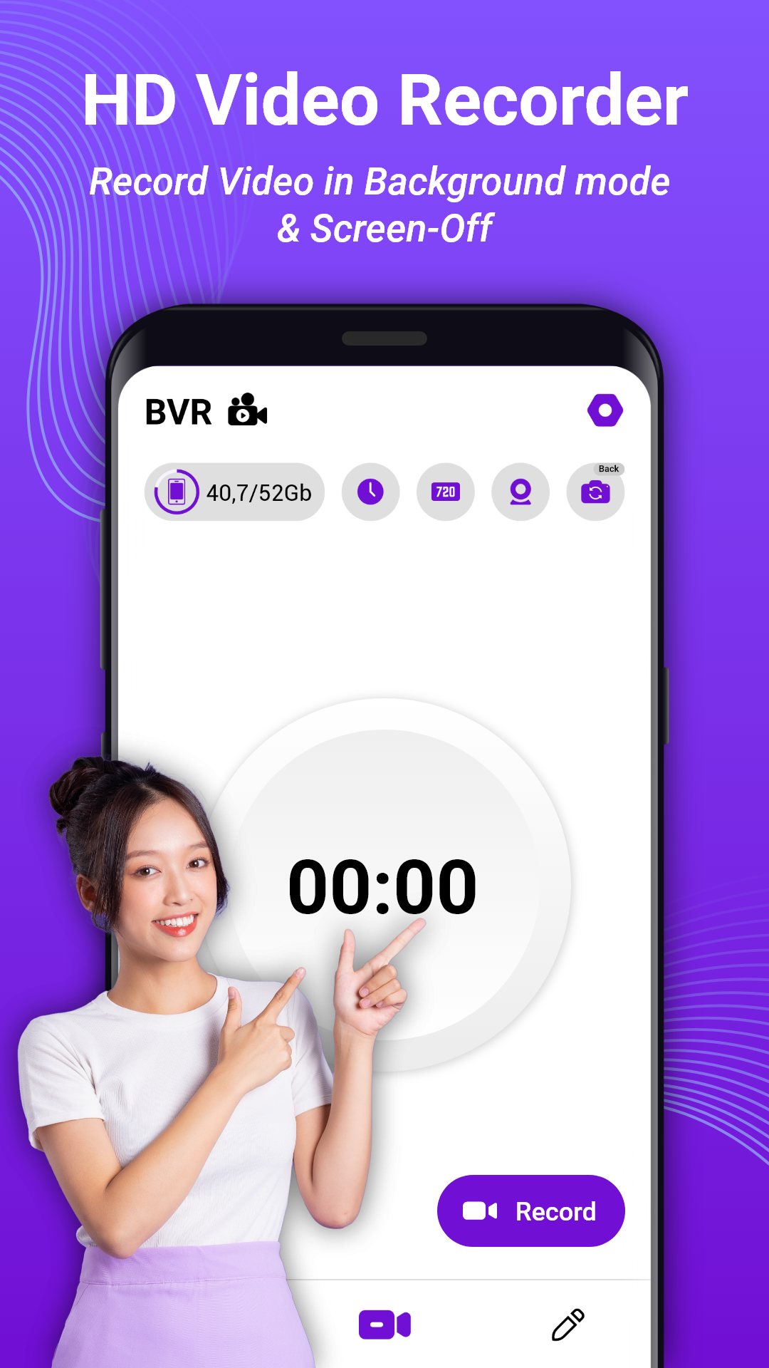 اسکرین شات 1 برنامه Background Video Recorder(BVR)