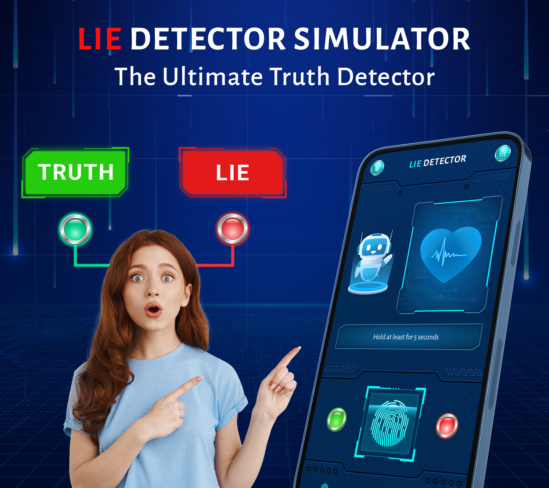 اسکرین شات 3 برنامه Lie Detector Test (Prank)