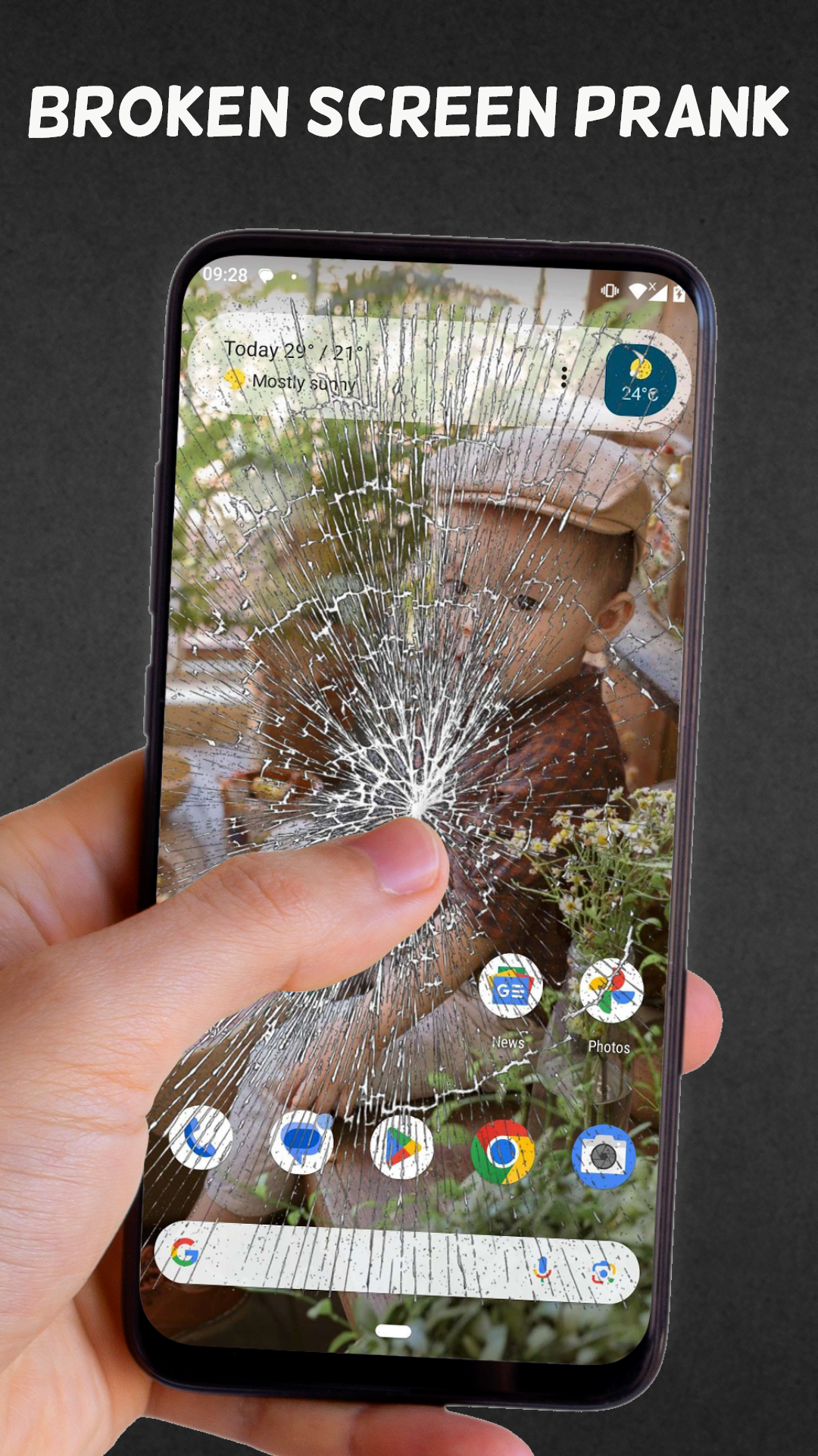 اسکرین شات 2 برنامه Broken Screen 4K Funny Pranks