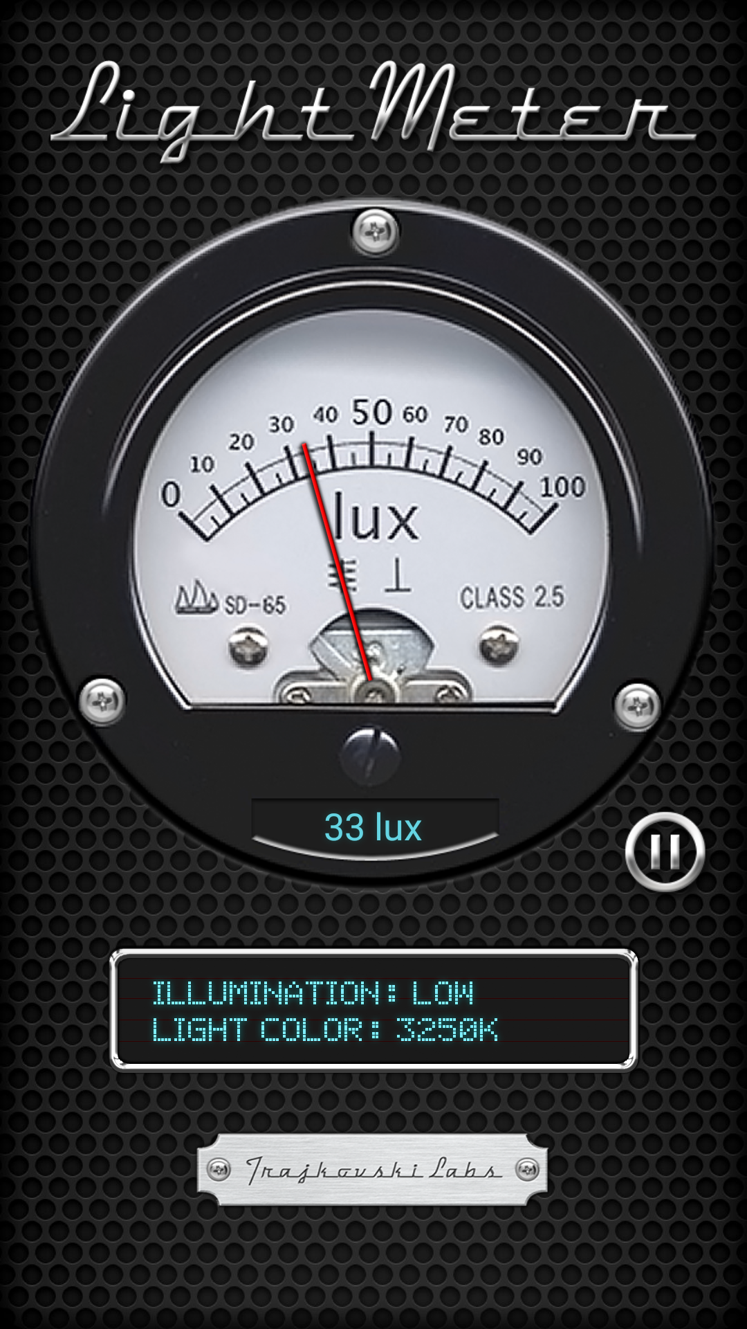 اسکرین شات 1 برنامه Light Meter - Lux & Kelvin