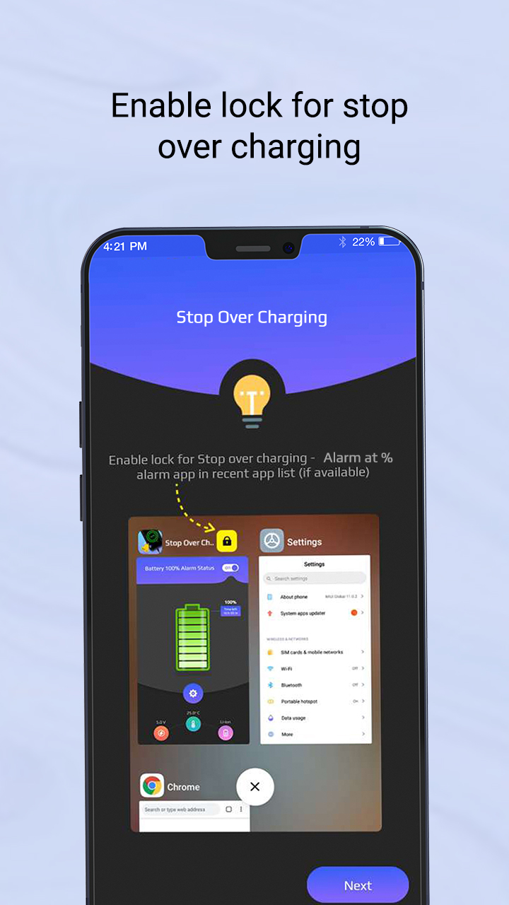 اسکرین شات 2 برنامه Stop Over Charging Alarm