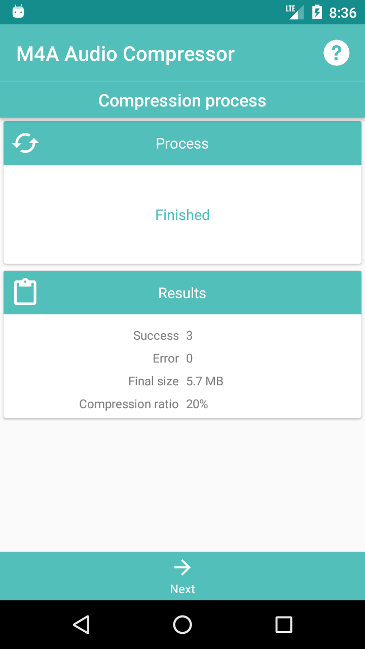 اسکرین شات 5 برنامه M4A Audio Compressor