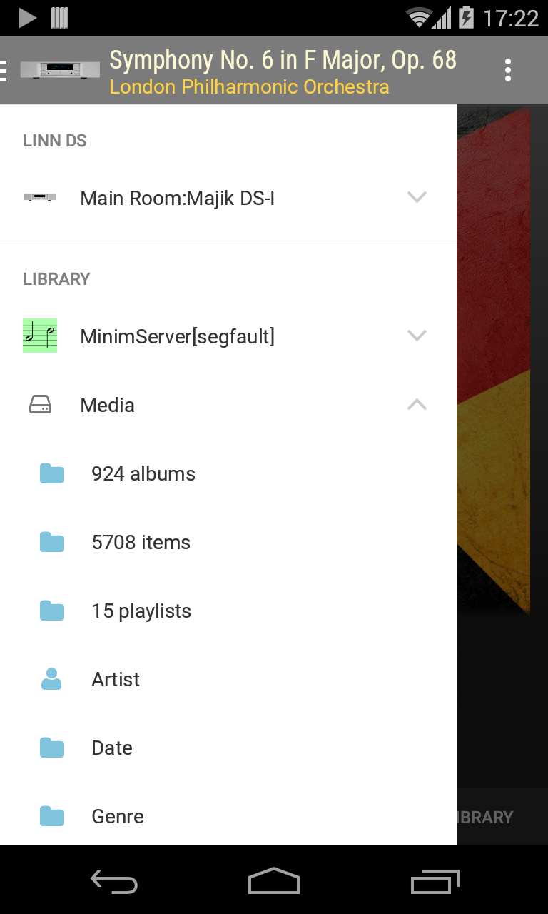 اسکرین شات 1 برنامه BubbleDS for Linn DS/OpenHome