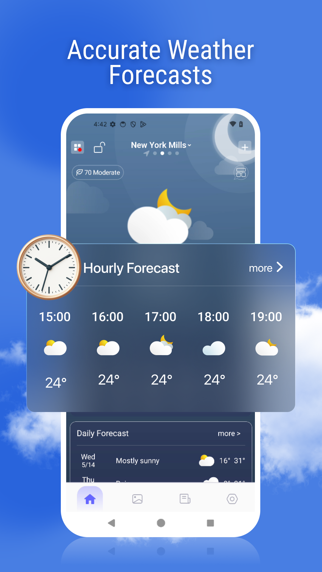 اسکرین شات 1 برنامه Weather Pro - Forecast & Radar