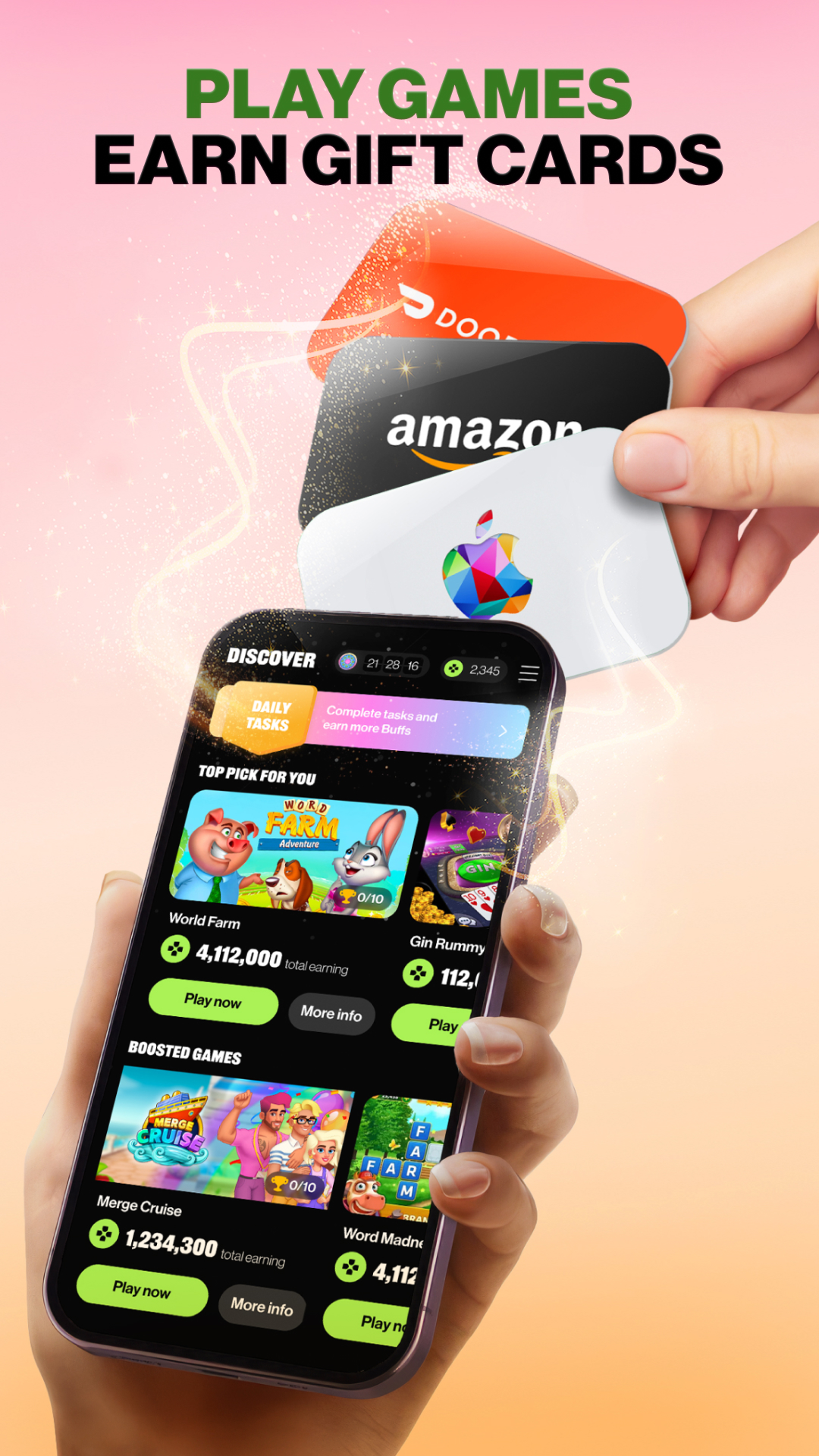 اسکرین شات 1 برنامه Buff Play: Gift Card Rewards