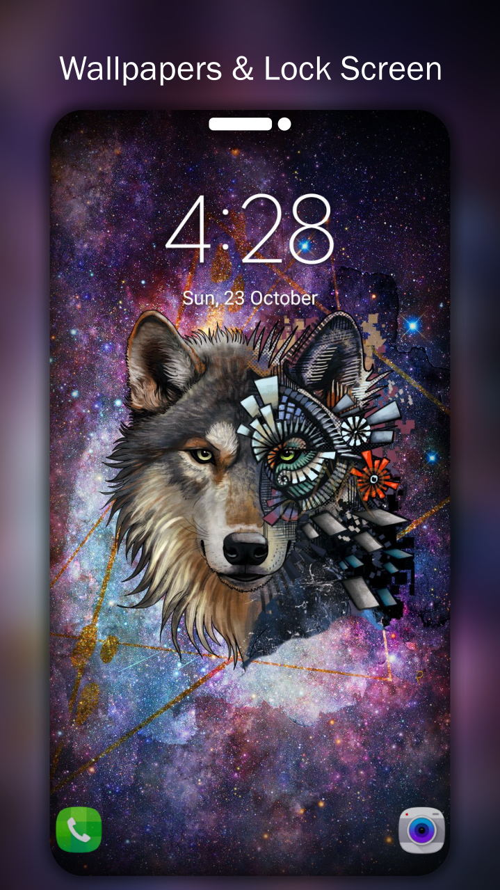 اسکرین شات 8 برنامه Galaxy Wolf Wallpapers 4K UHD