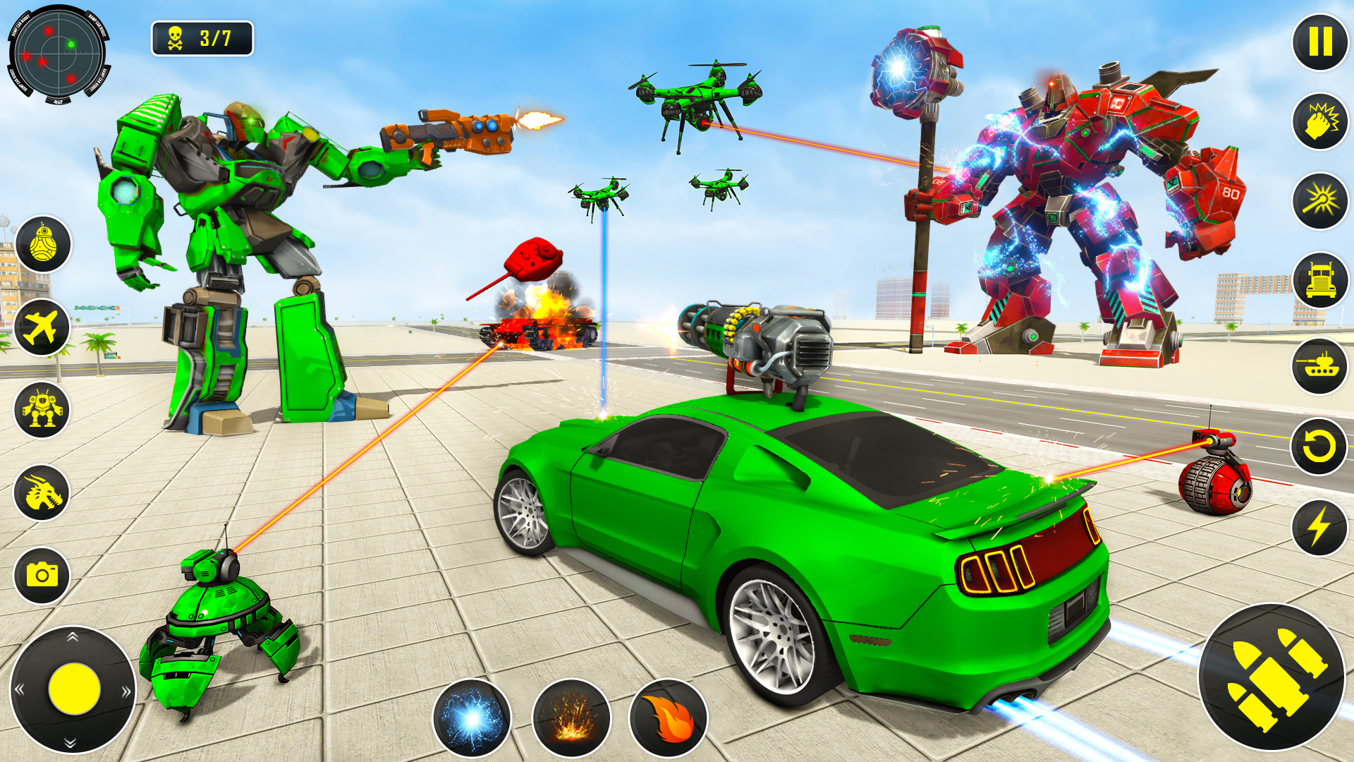 اسکرین شات 4 برنامه Drone Robot Car Game 3D