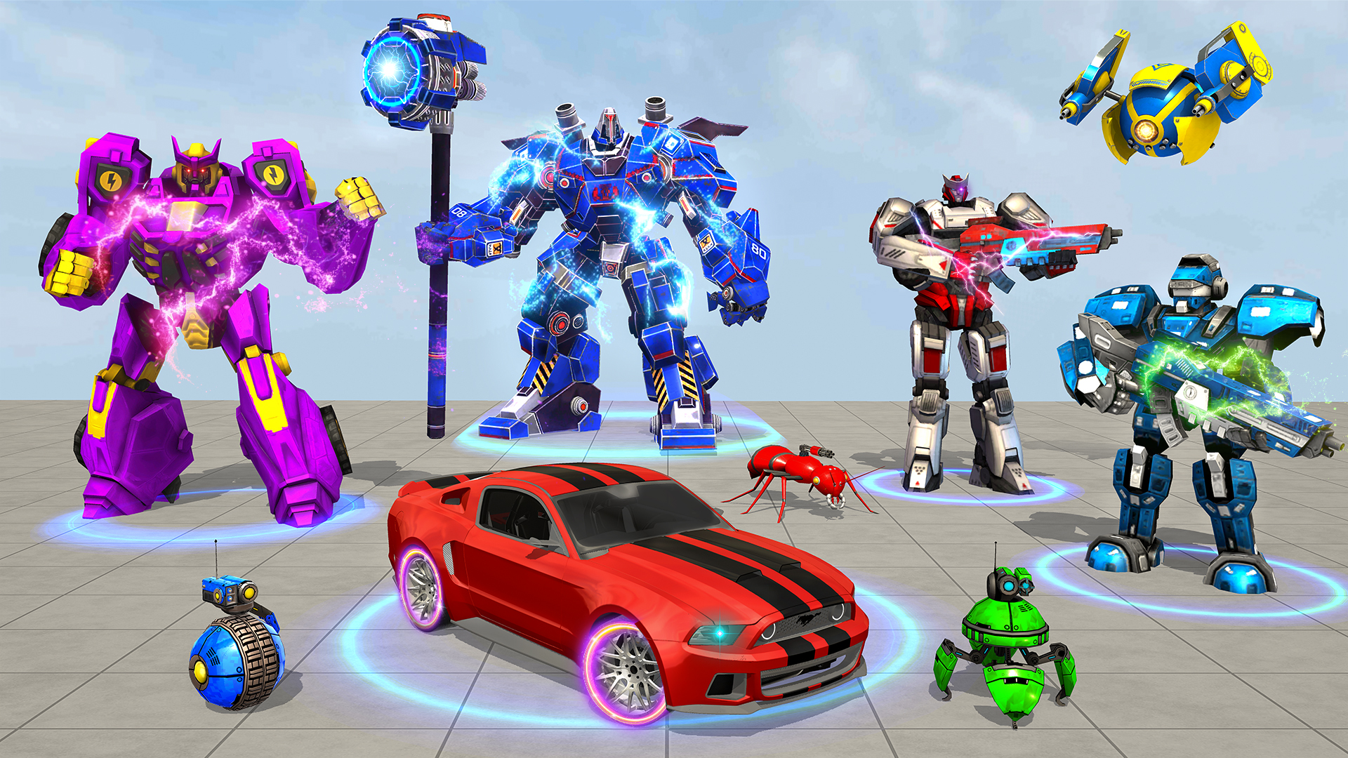 اسکرین شات 6 برنامه Flying Robot Car Game