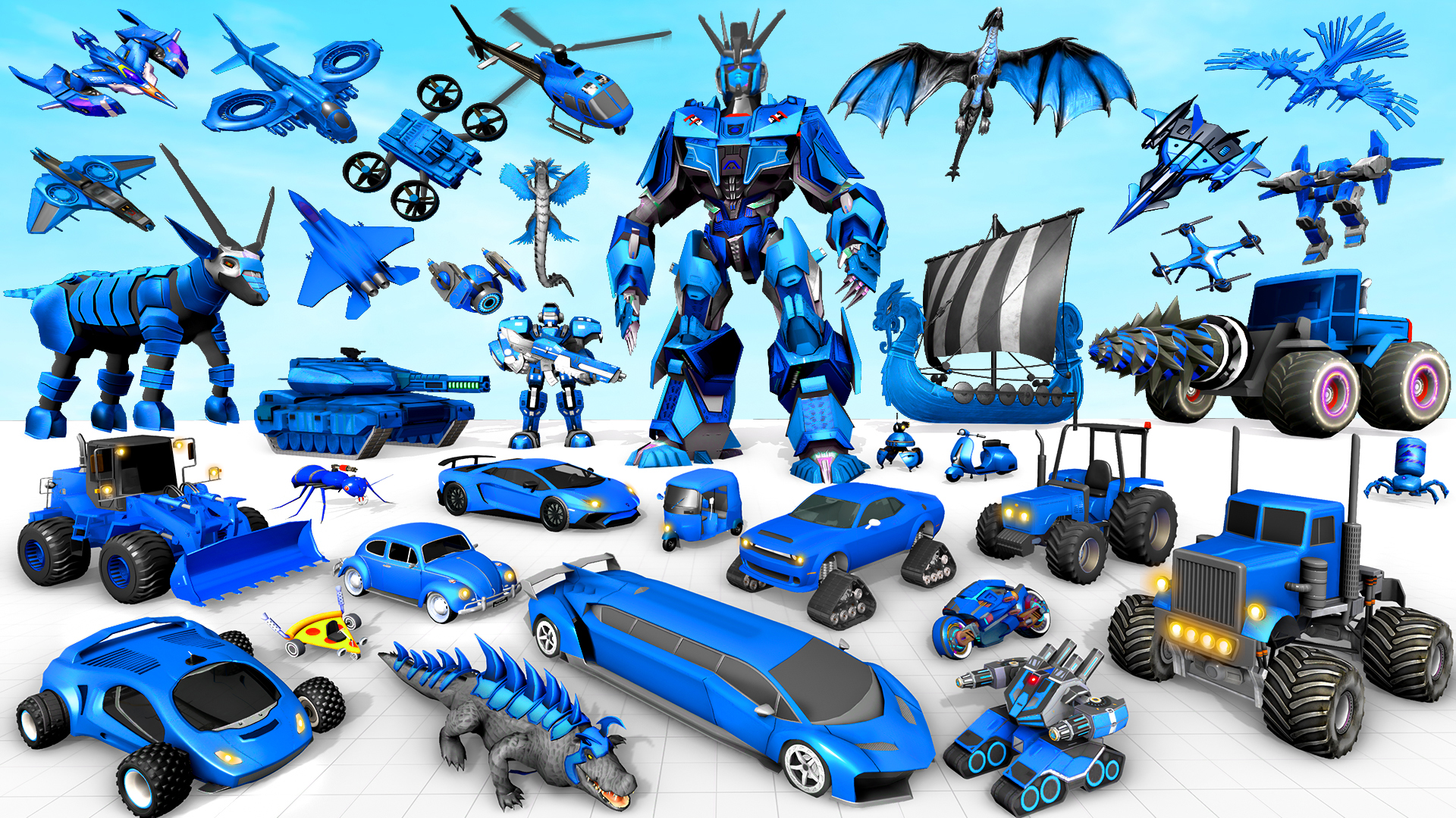 اسکرین شات 3 برنامه Robot Car Transformation Games