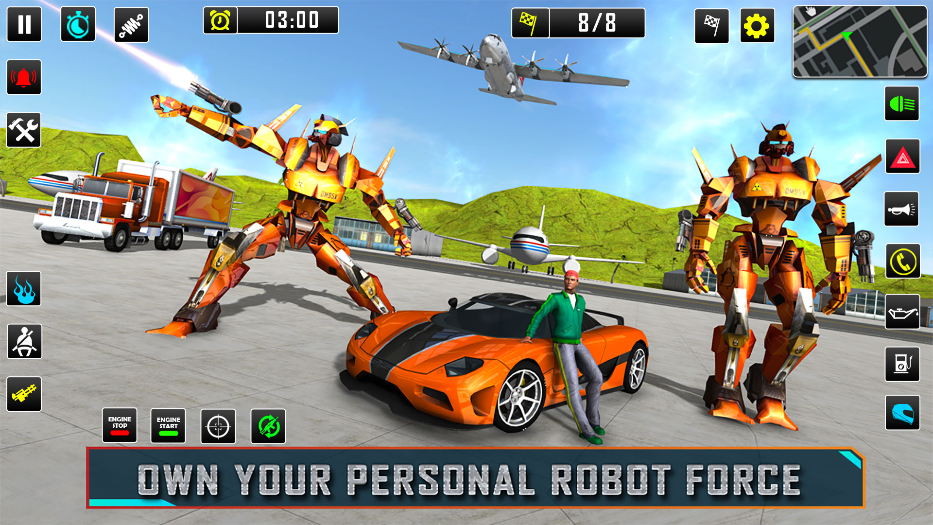 اسکرین شات 5 برنامه Robot Car Transformation Games