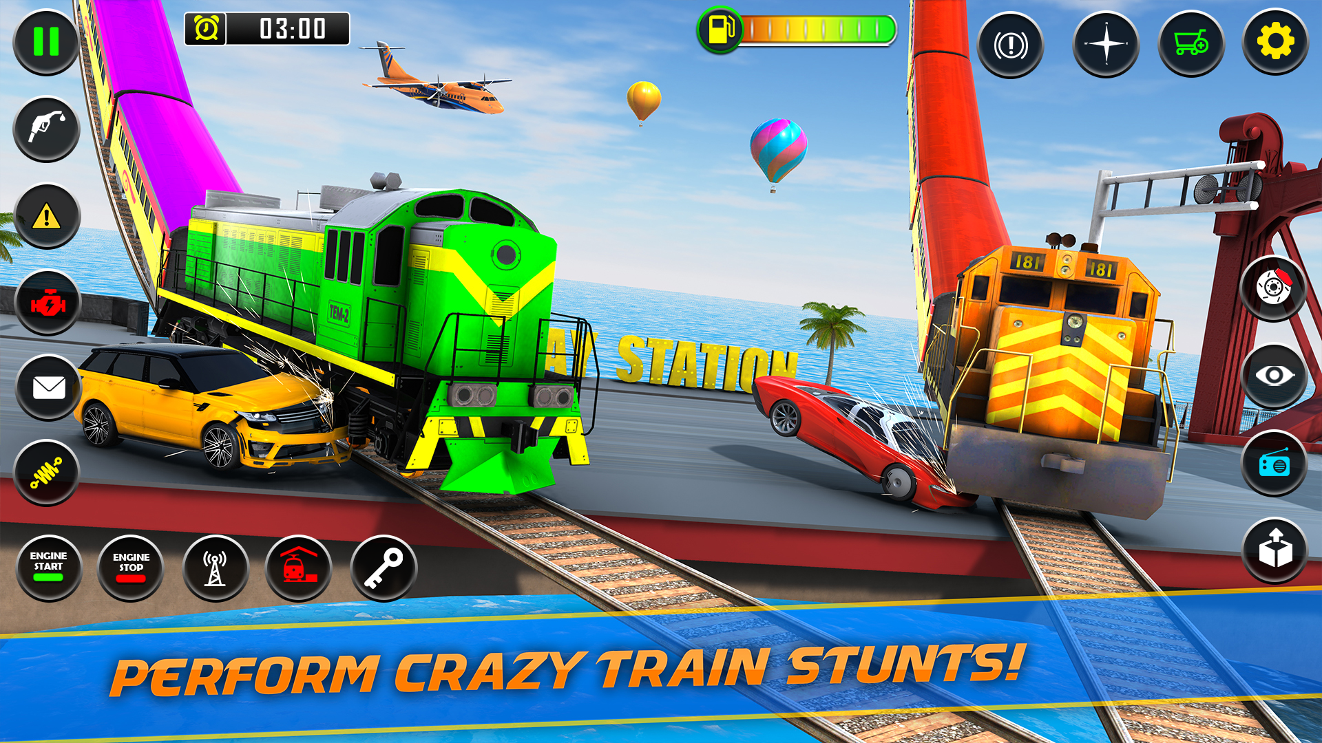 اسکرین شات 6 برنامه Mega Ramp Train Stunt Game