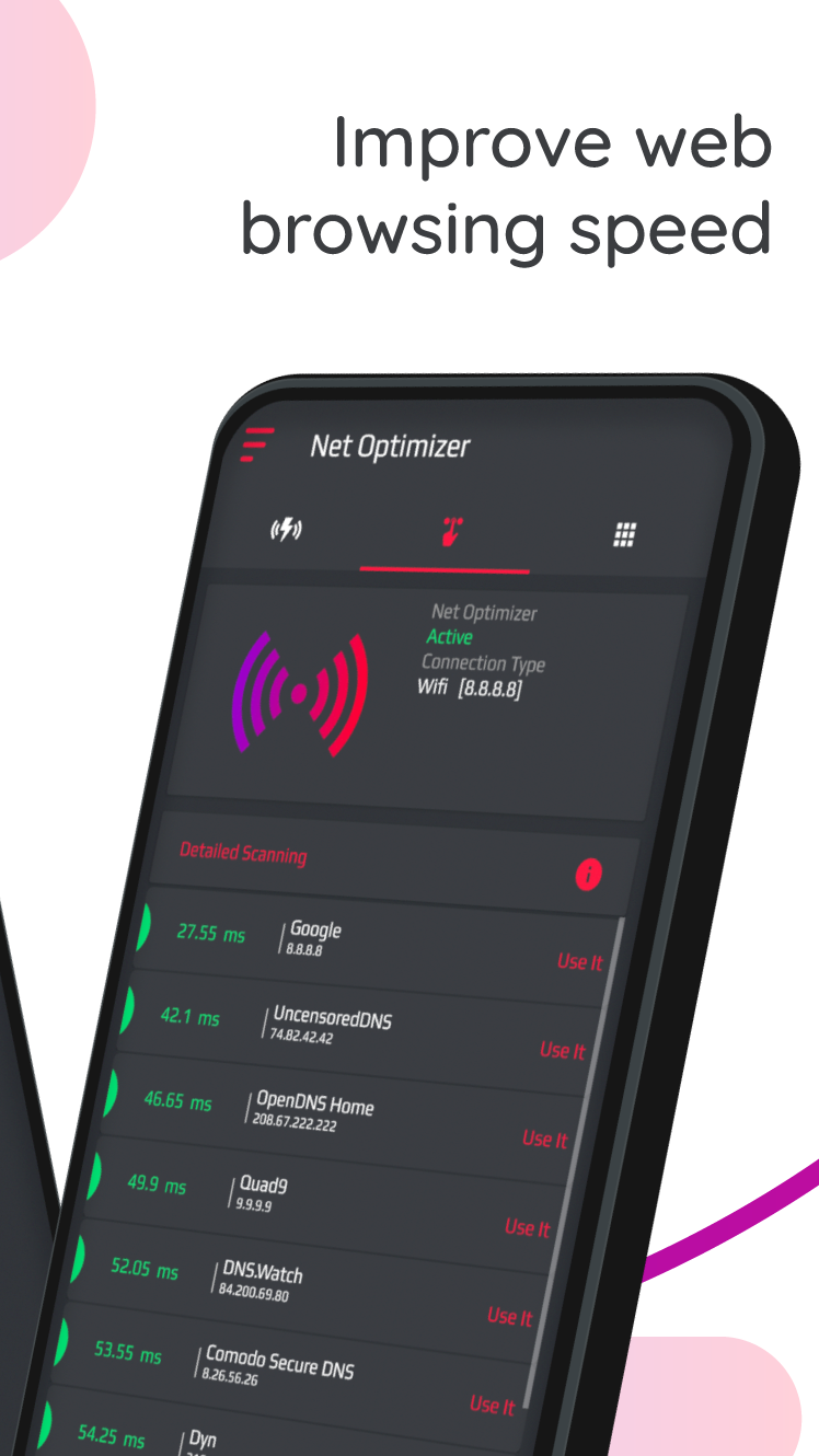 اسکرین شات 2 برنامه Net Optimizer: Optimize Ping