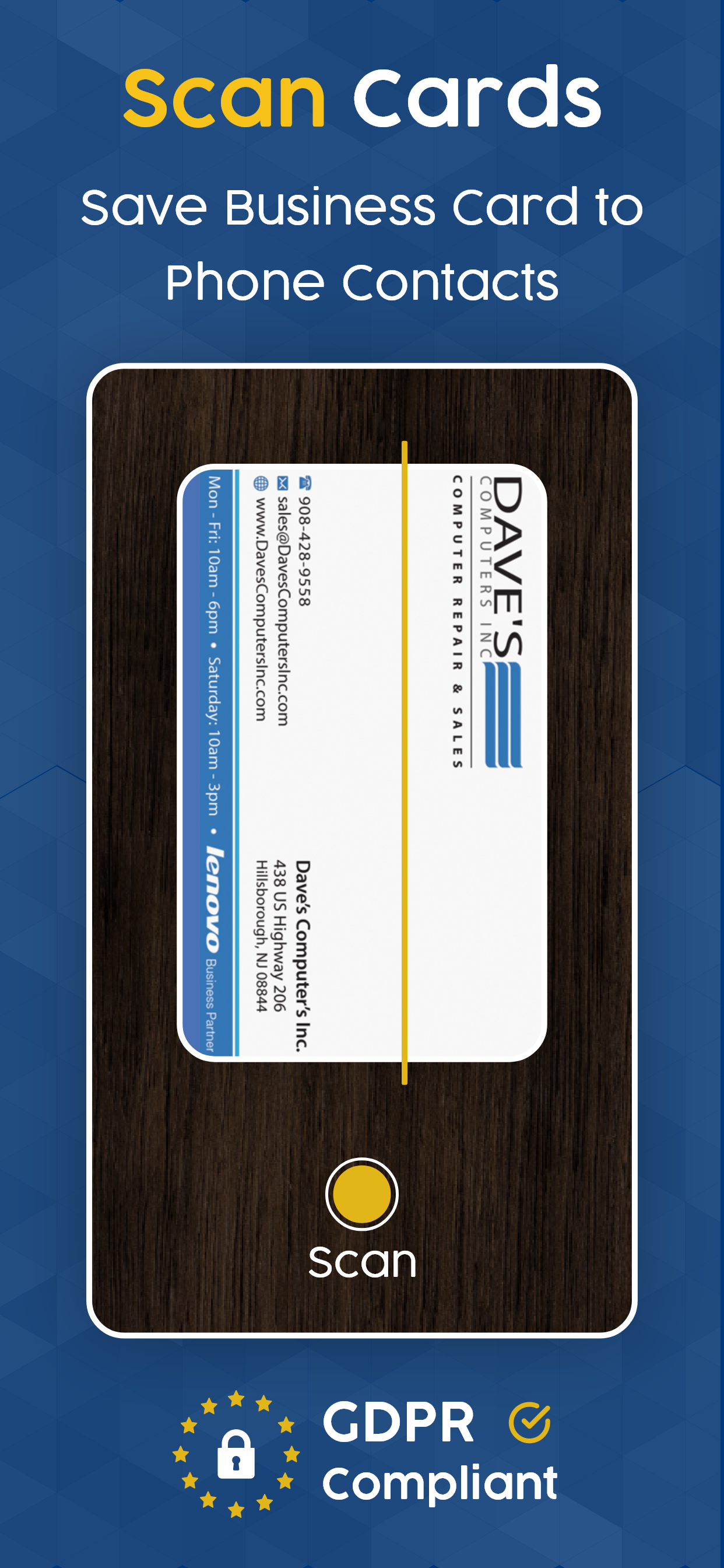 اسکرین شات 1 برنامه Business Card Scanner & Reader