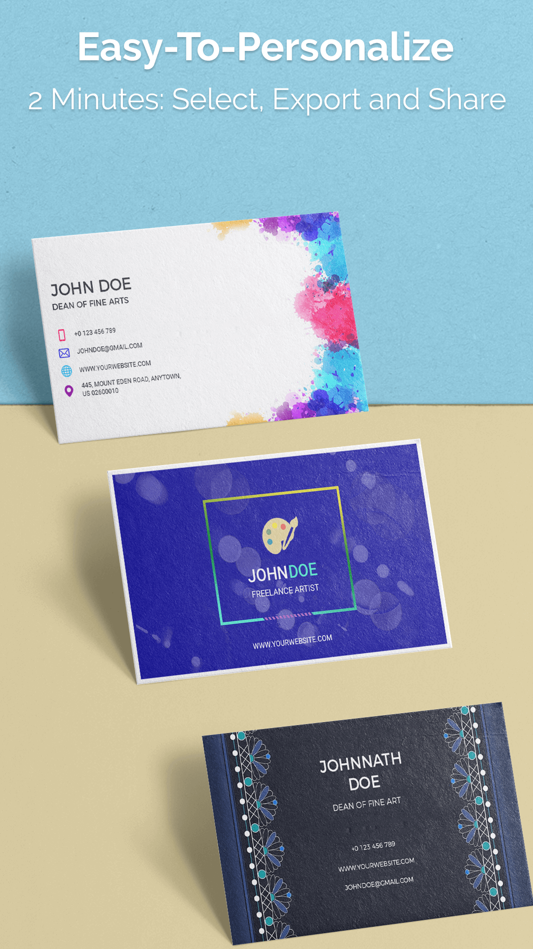اسکرین شات 1 برنامه Business Card Maker, Templates