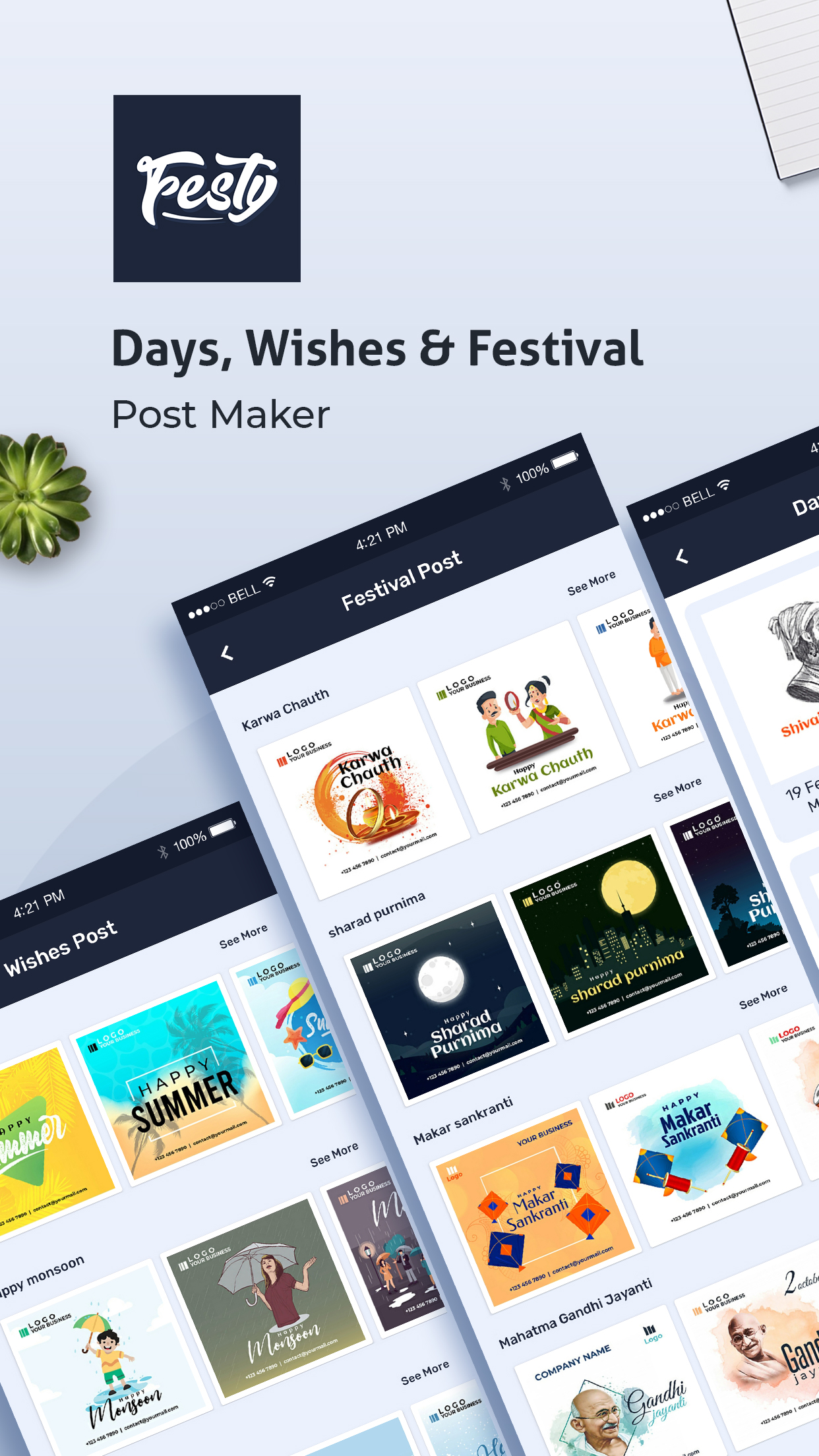 اسکرین شات 1 برنامه Festy : Post Maker