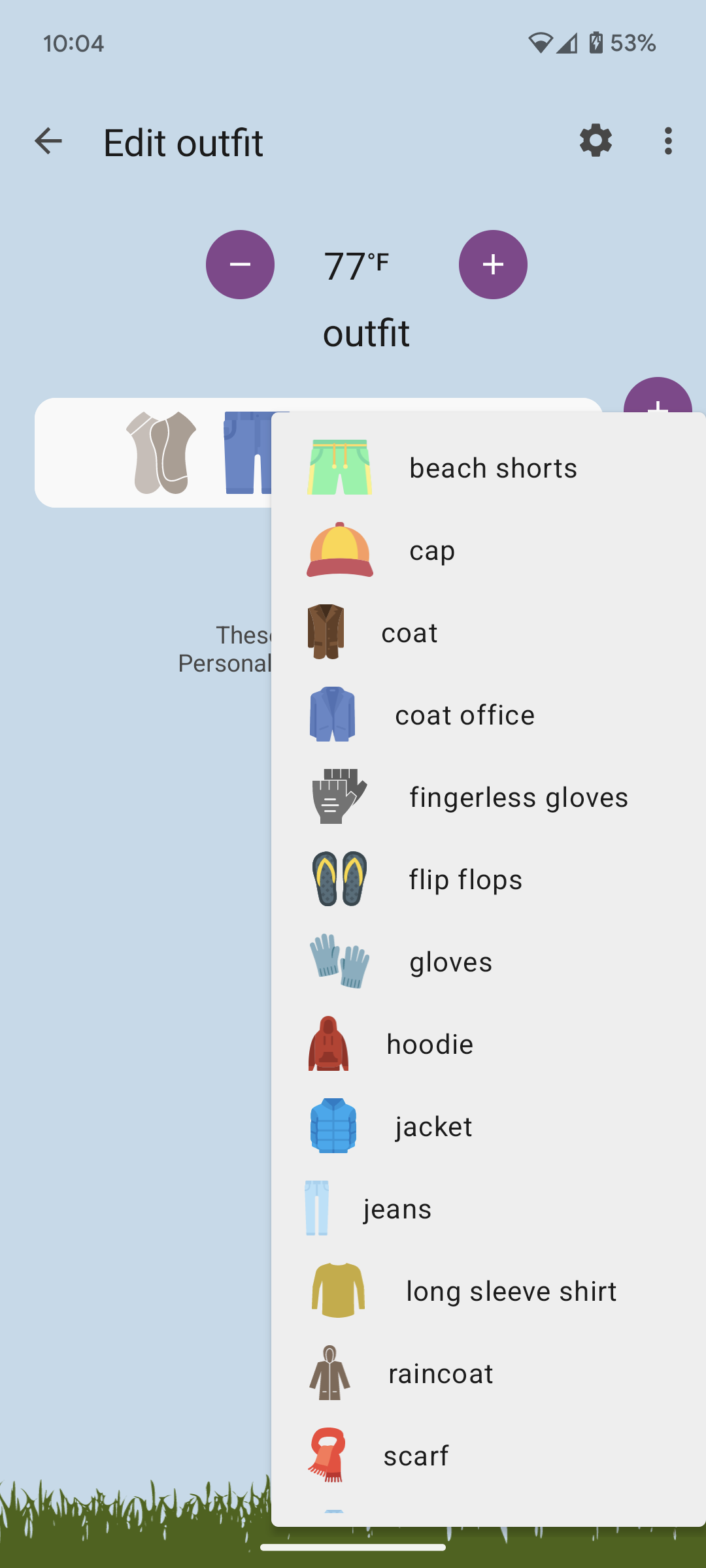 اسکرین شات برنامه Weather Outfit: What to Wear 4