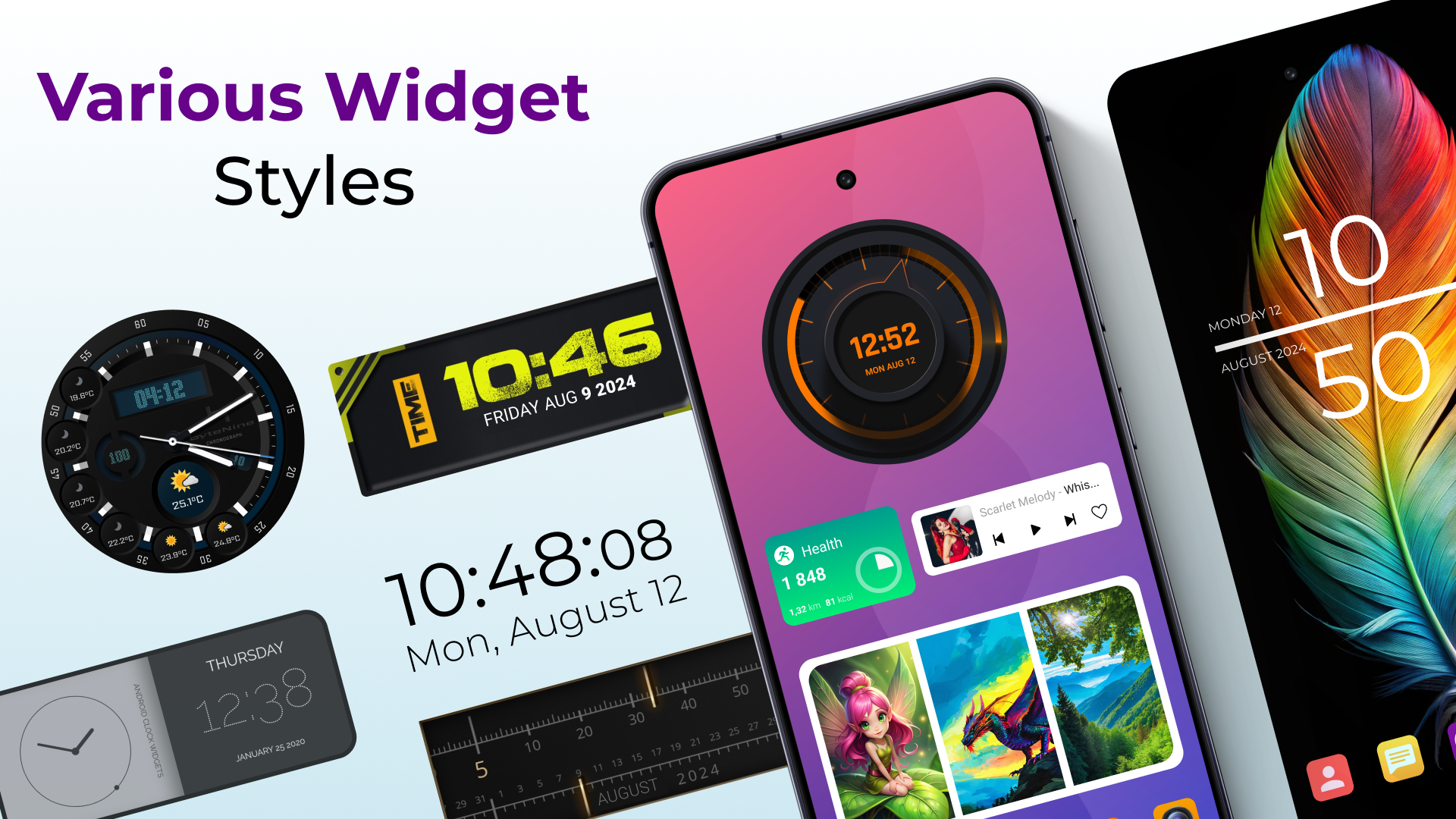 اسکرین شات 1 برنامه Android Clock Widgets
