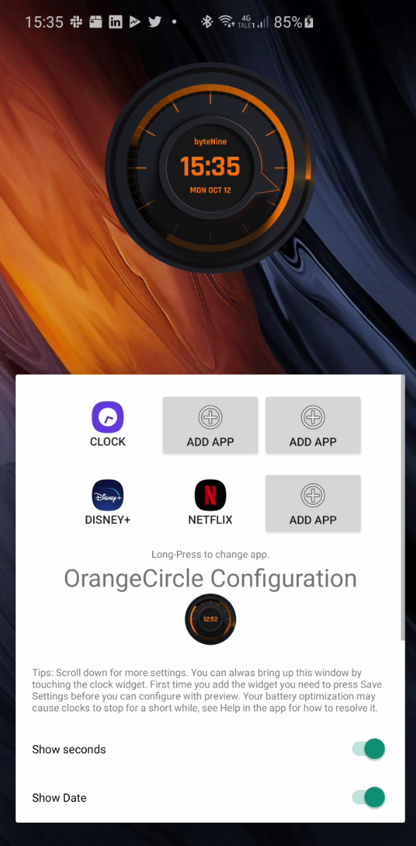 اسکرین شات 5 برنامه Android Clock Widgets